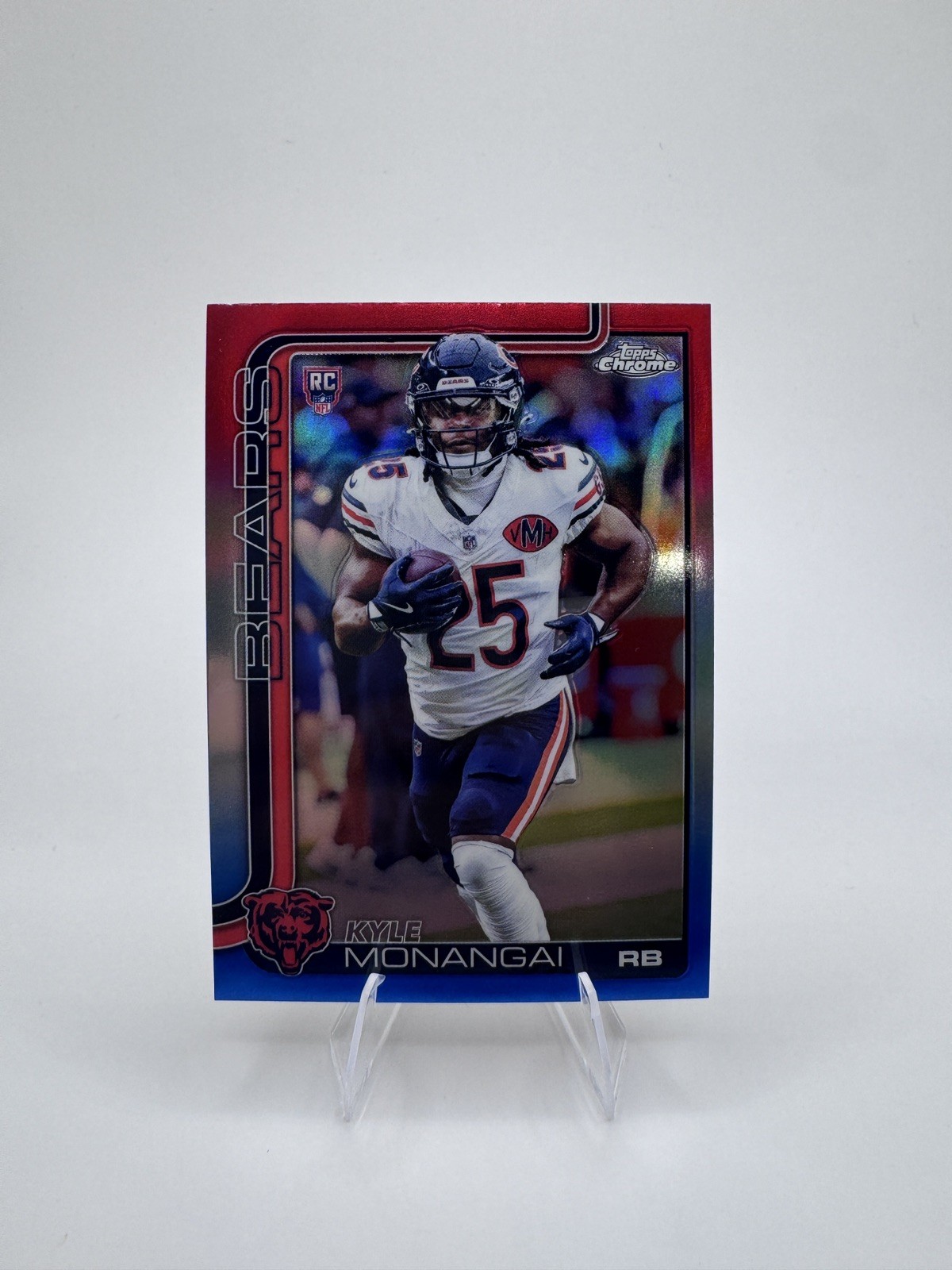 2025 Topps Chrome Kyle Monangai Red White & Blue Refractor Rookie RC 2025 Topps Chrome Kyle Monangai Red White & Blue Refractor Rookie RC