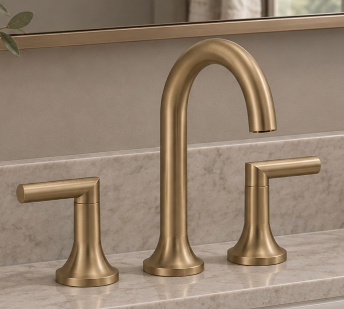Brizo Odin Widespread Bathroom Sink Faucet Brushed Gold WaterSense 65375LF-GL