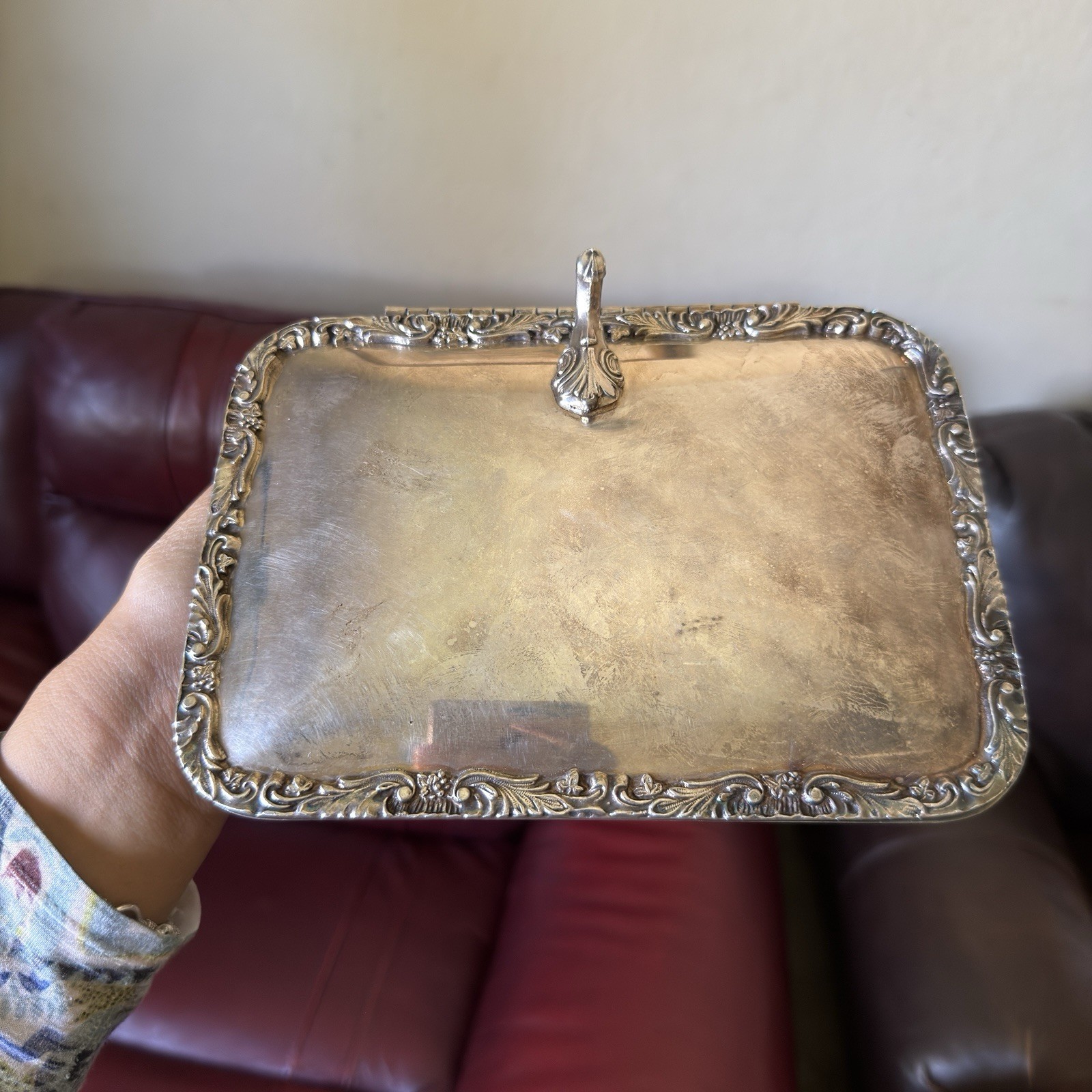 Rare Antique Queen Victoria Sterling Inlay Silent Butler Crumb 1837 -1901 Rare Antique Queen Victoria Sterling Inlay Silent Butler Crumb 1837 -1901