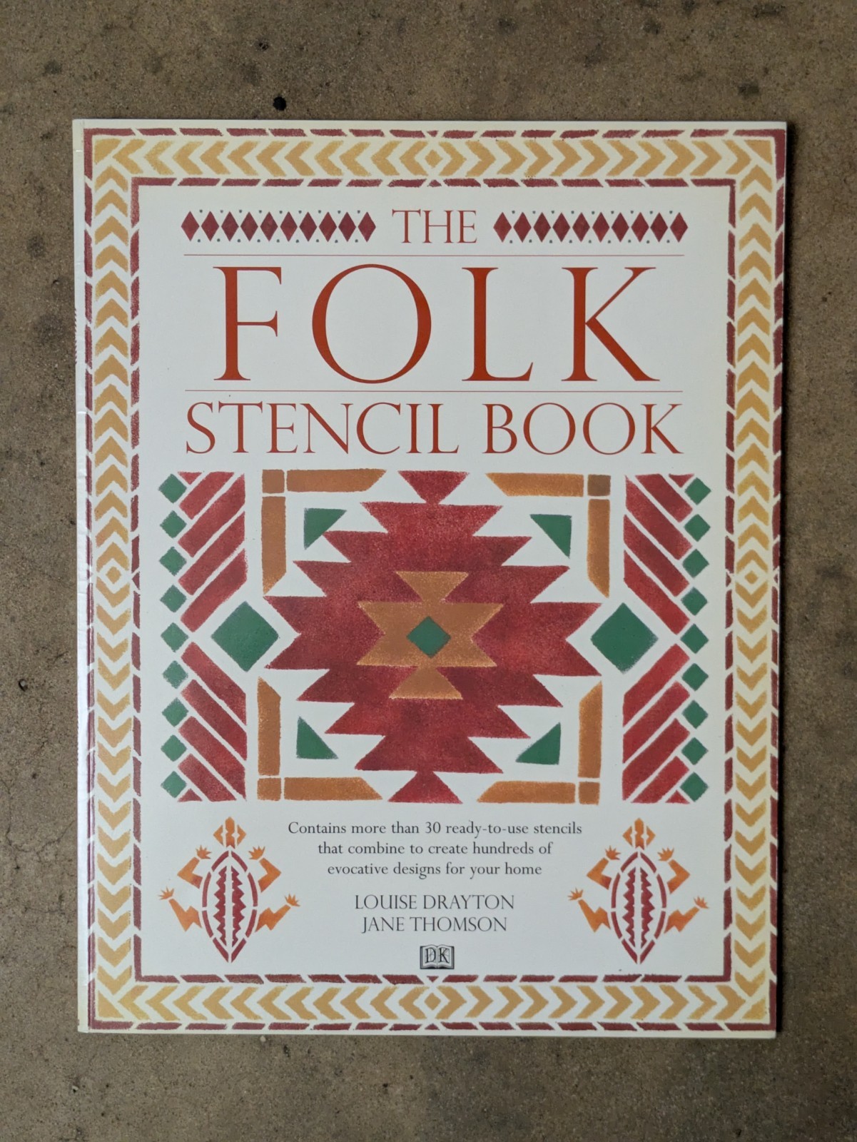 Vintage Folk Stencil Book DK Publishing Countrycore Cottagecore Aesthetic 