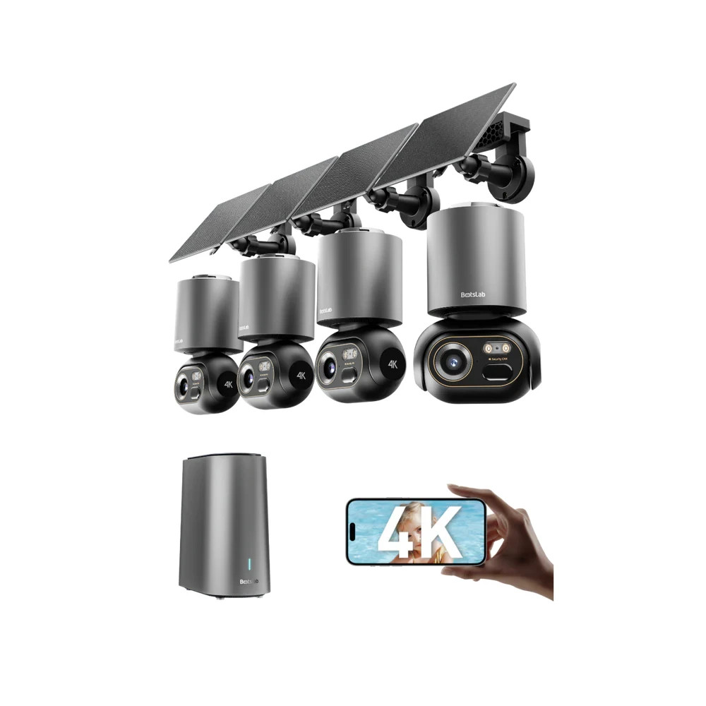 BOTSLAB W510 4K AI Security Camera System, 4-Camera Kit
