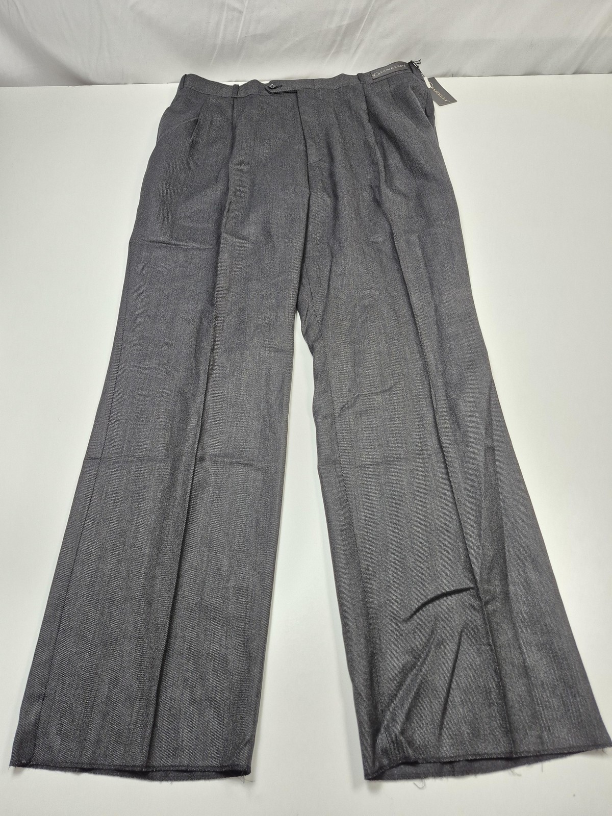 VTG Gianelli Atlantic Dress Pants Mens 38x36 Gray Wool Pleated Classic Fit NWT