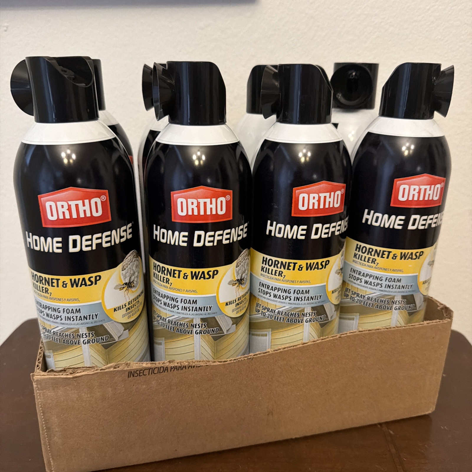 ORTHO Home Defense Hornet & Wasp Killer - 16 Oz (8 pack) Entrapping Foam, New ORTHO Home Defense Hornet & Wasp Killer - 16 Oz (8 pack) Entrapping Foam, New