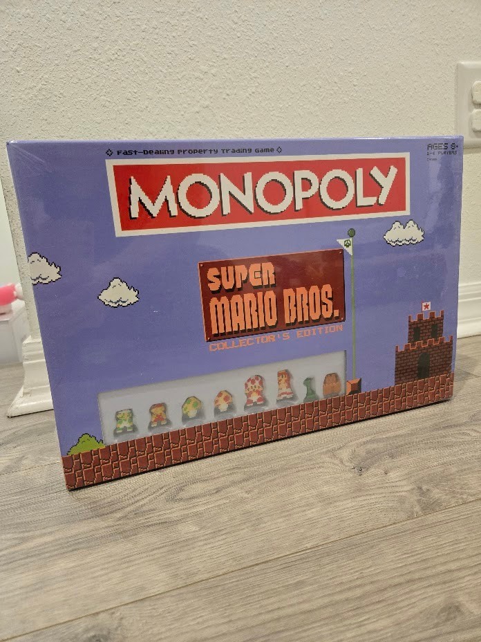 Monopoly Super Mario Bros Collector\'s Edition 8-Bit Board Game New Condition