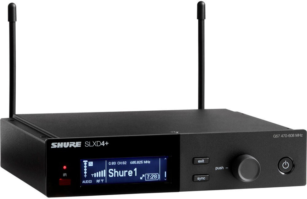 Shure SLXD4+ G57 24-bit Digital Wireless Receiver Single Channel half-rack Shure SLXD4+ G57 24-bit Digital Wireless Receiver Single Channel half-rack