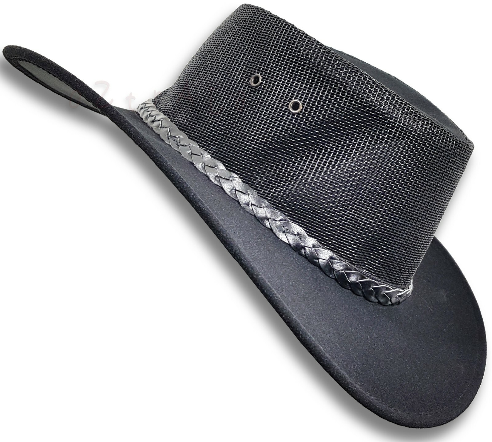 【oZtrALa】 Jacaru HAT Pu-Suede Leather Mesh Men Mens Womens Cowboy Golf Outback ~