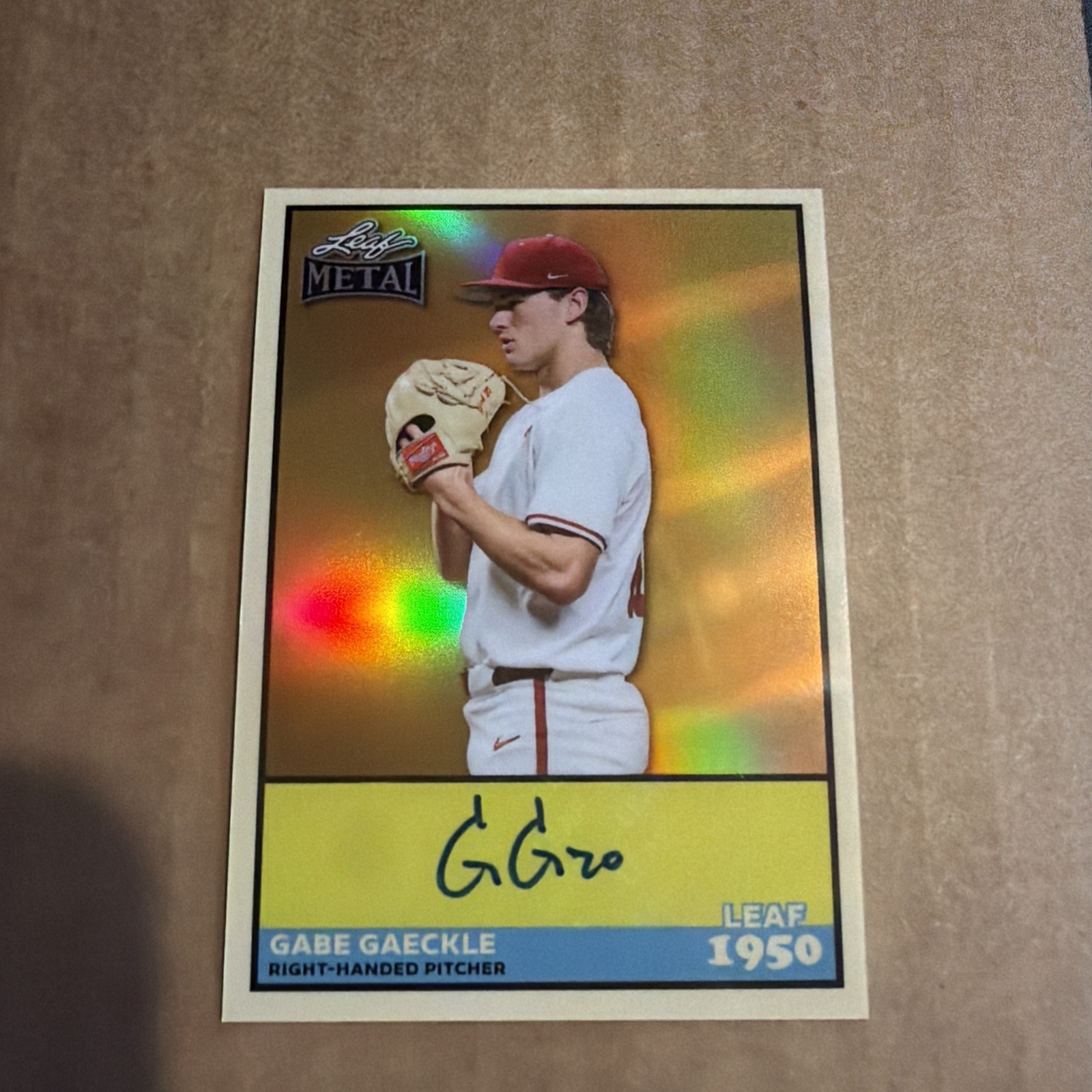 🔥Gabe Gaeckle 2026 Leaf Metal Baseball GOLD  AUTO TRUE 1/1🔥