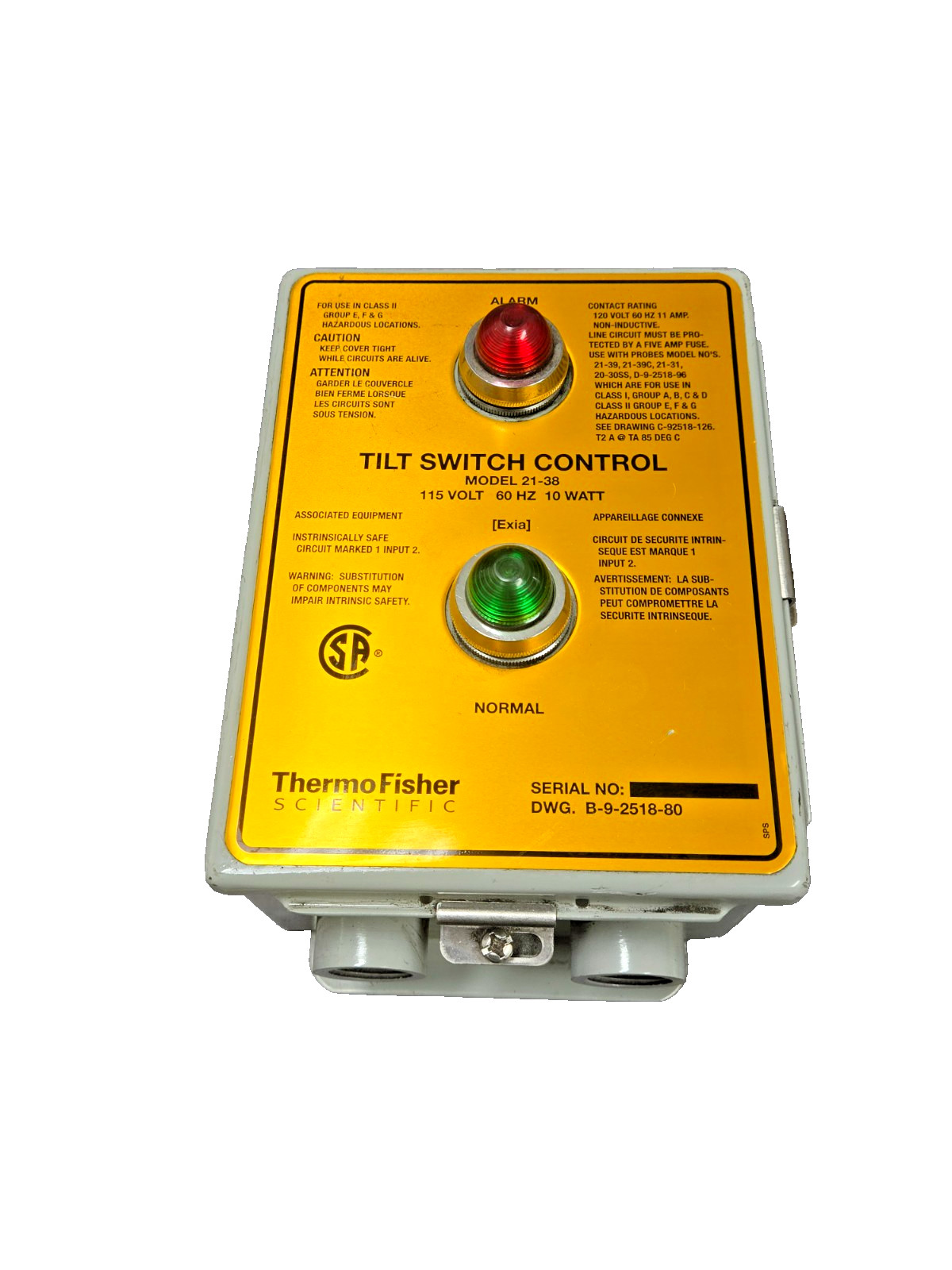 Thermo Fisher Scientific 21-38 Tilt Switch Assembly Controller