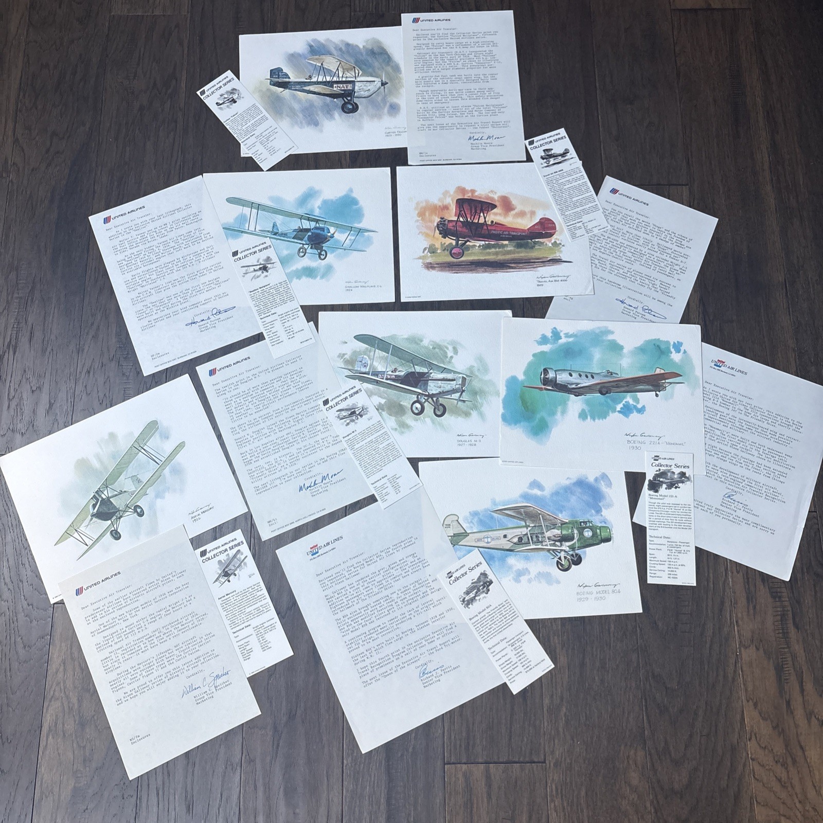 7 Vtg 1970s United Airlines Collector Lot Nixon Galloway Prints, Cards, Letters* 7 Vtg 1970s United Airlines Collector Lot Nixon Galloway Prints, Cards, Letters*