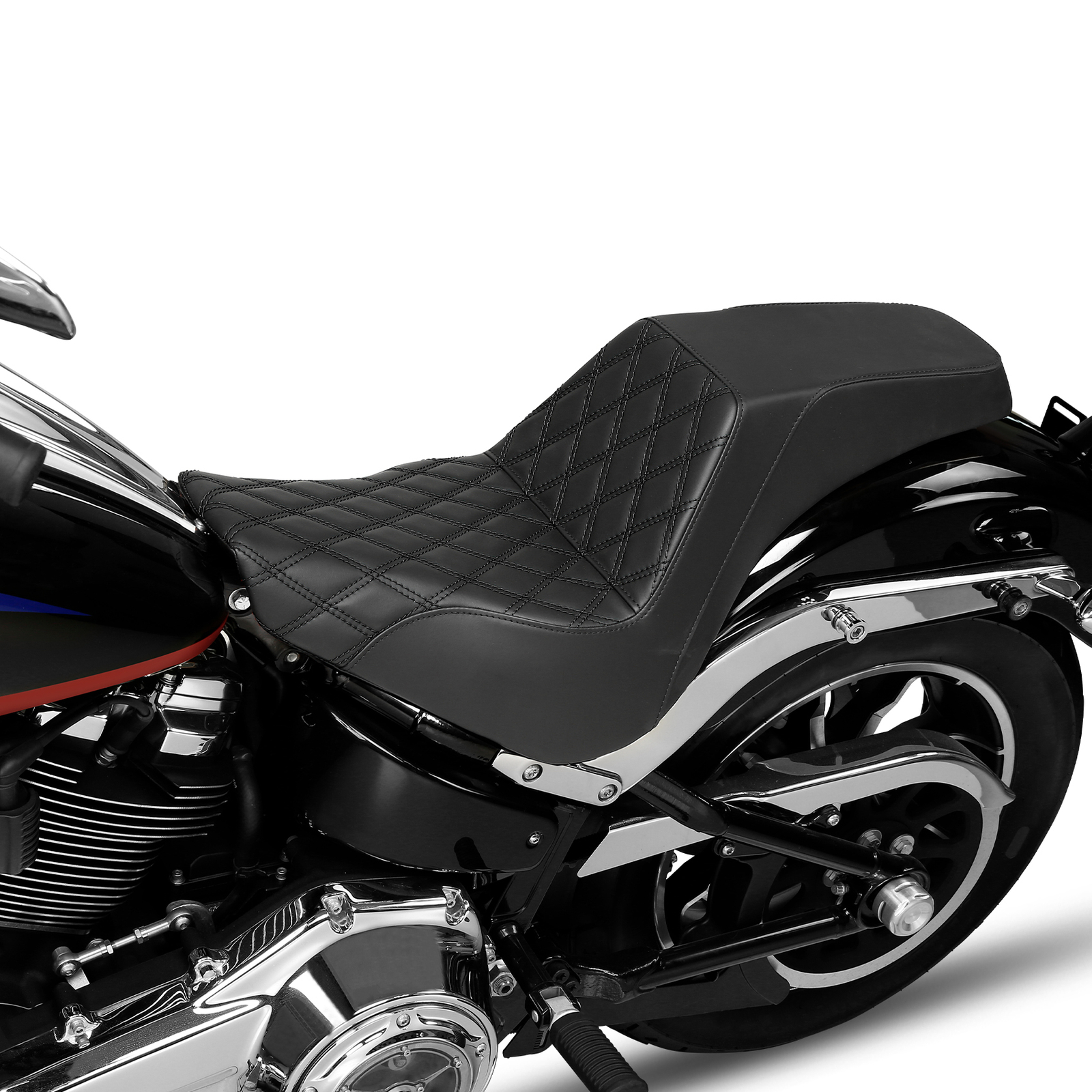 Rider Driver Passenger Seat Fit For Harley Softail Standard FXST 2018-2024 Black