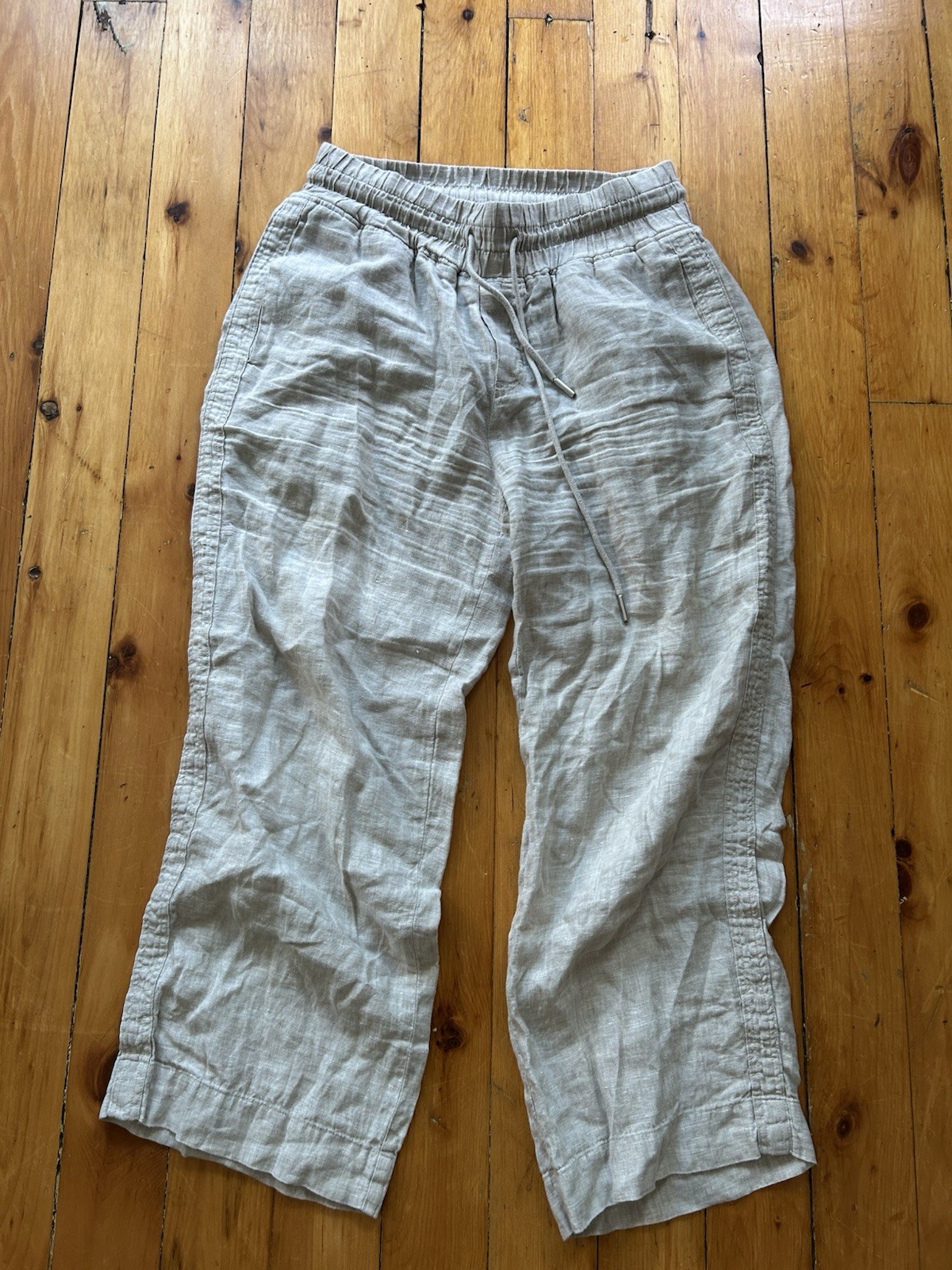 Quince 100% European Linen Wide Leg Pants in Flax medium