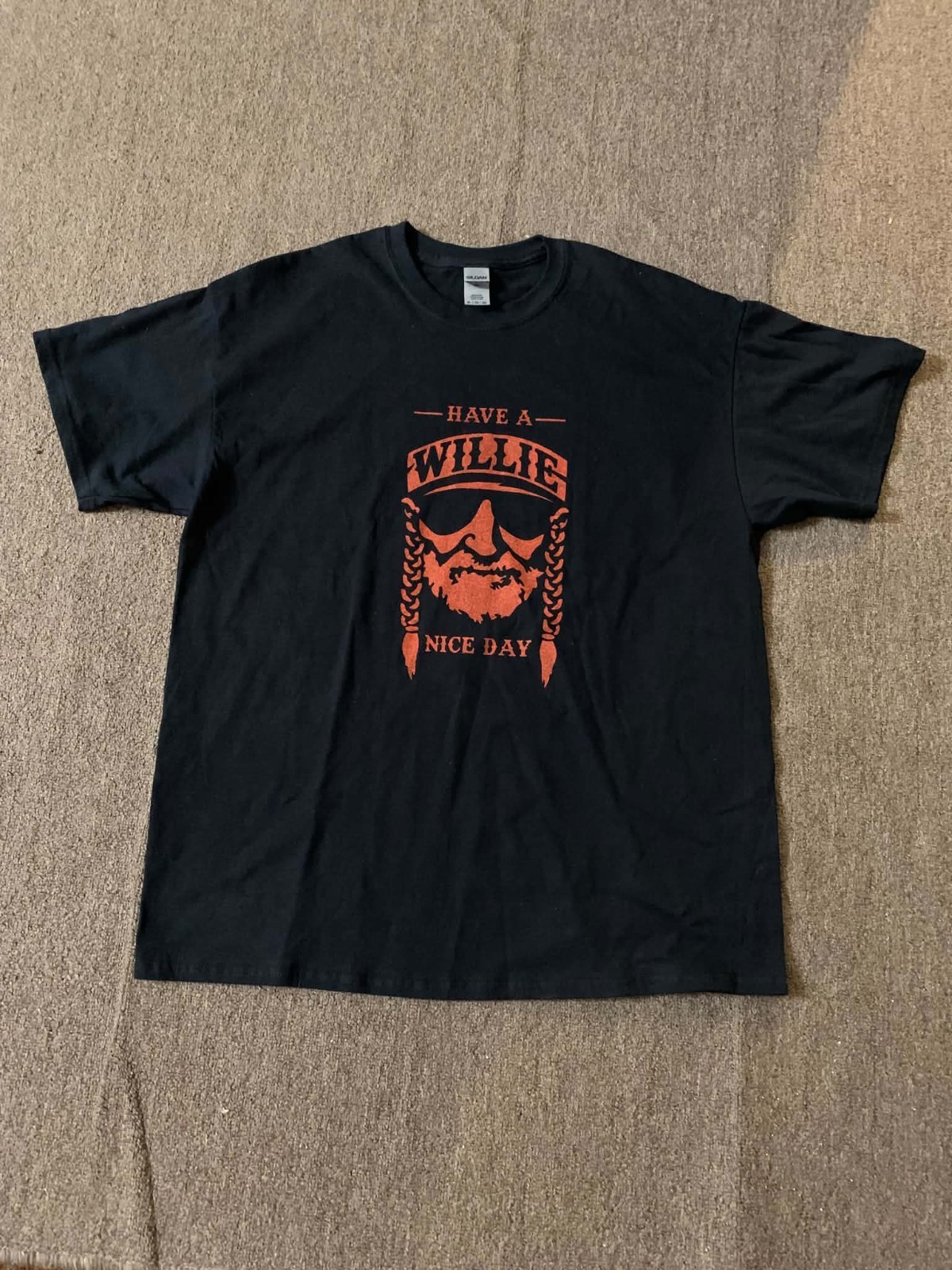 Willie Nelson Have A Willie Nice Day Graphic T-Shirt Black  Mens XL