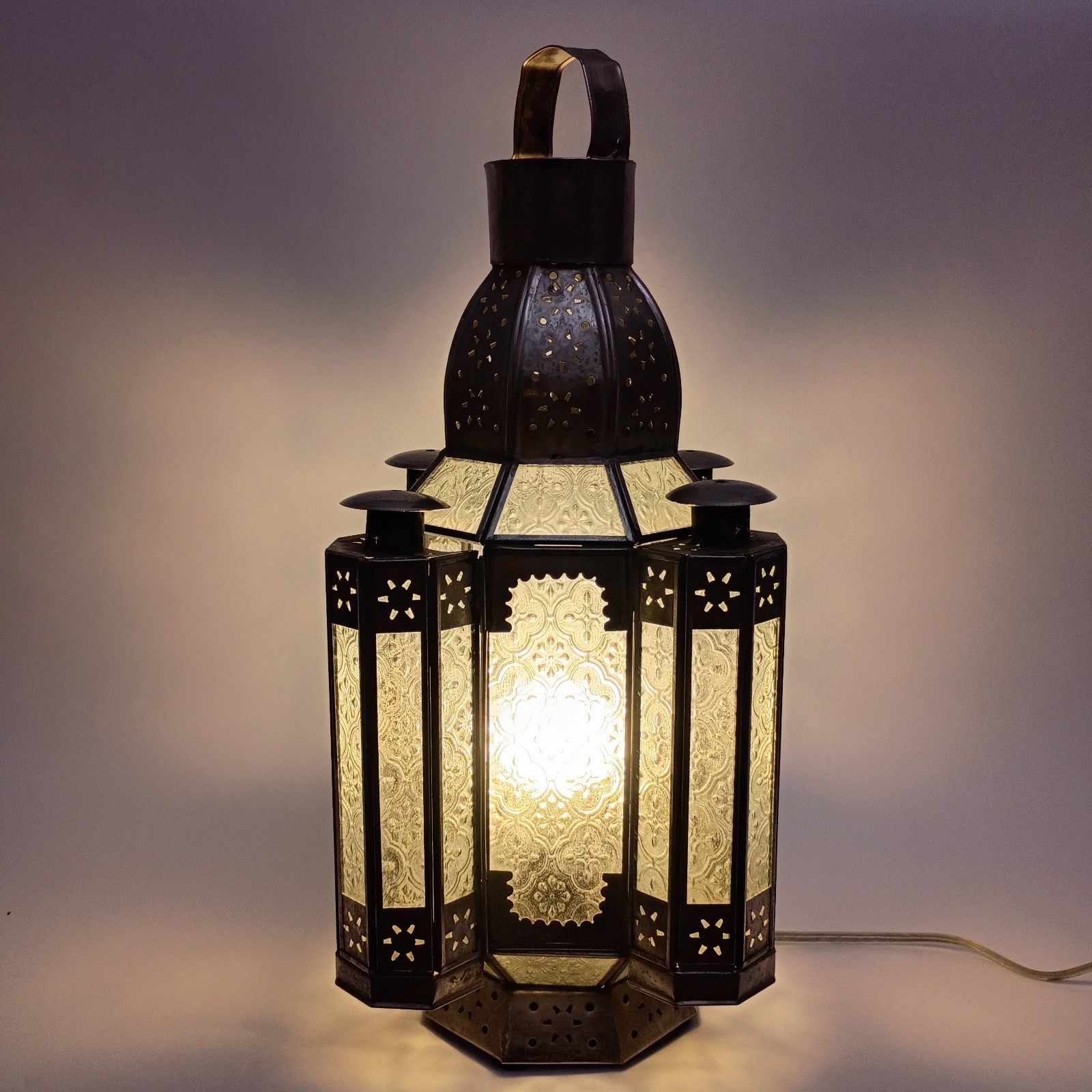 Vintage Pottery Barn Moroccan Hanging Lamp Lantern Large 19\