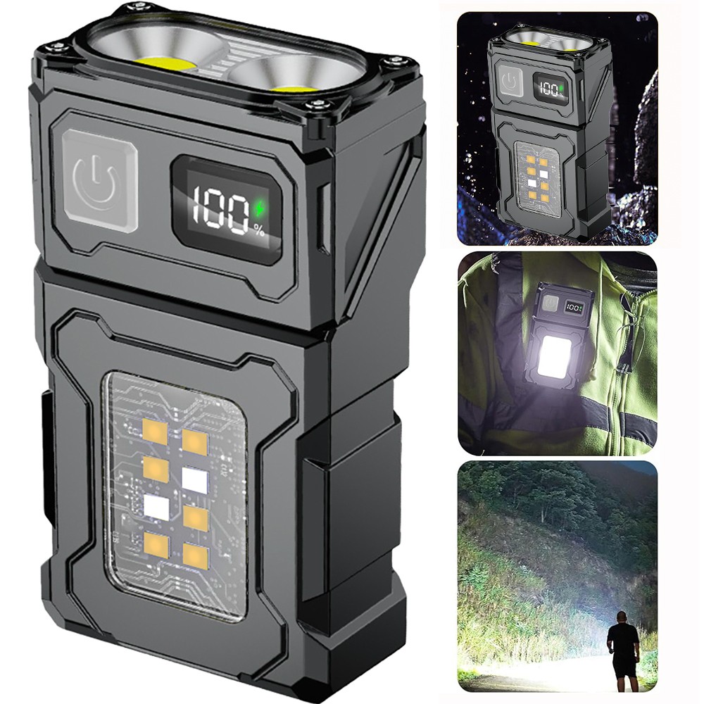 1-10Pcs Portable LED Flashlight Magnetic USB Rechargeable Mini Torch Work Lights