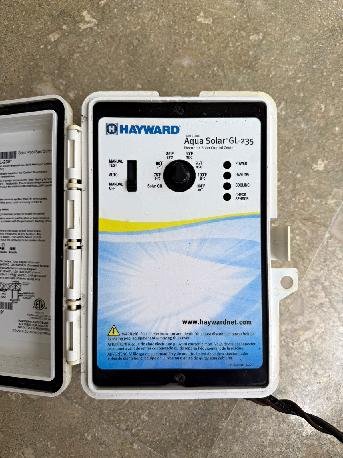 Hayward Aqua Solar GL-235 Pool Solar Control Center USED