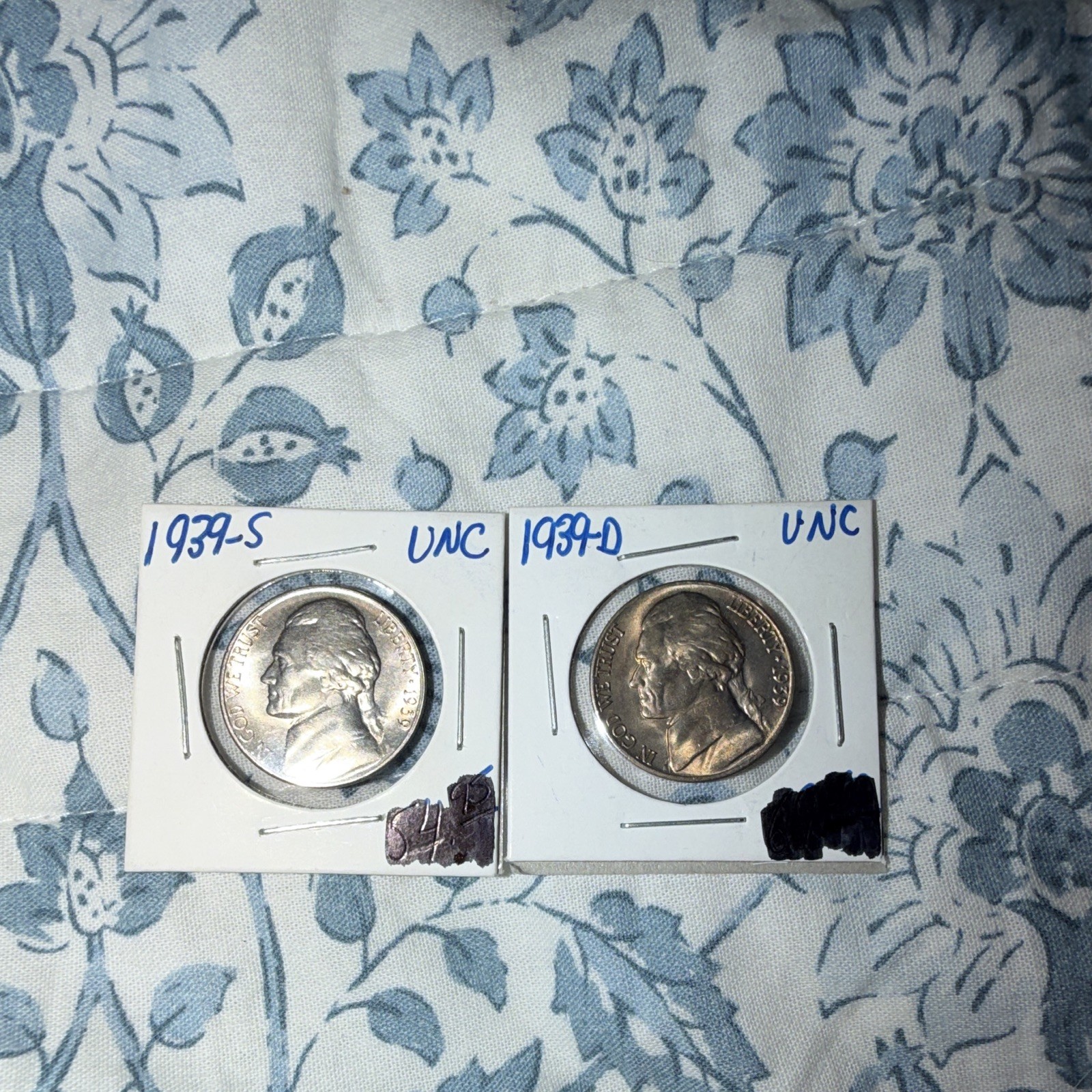 1939D and 1939S UNC Jefferson Nickel