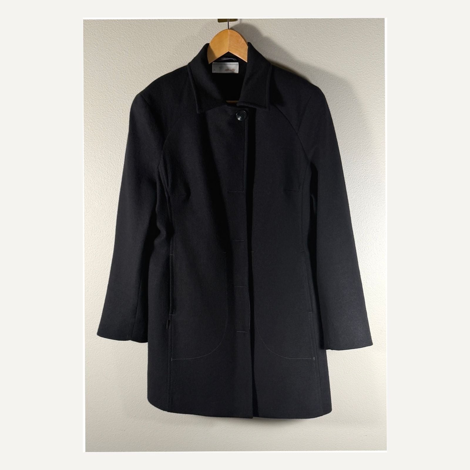 Woman Icebreaker Coastal Coat Size L Black Merino Wool