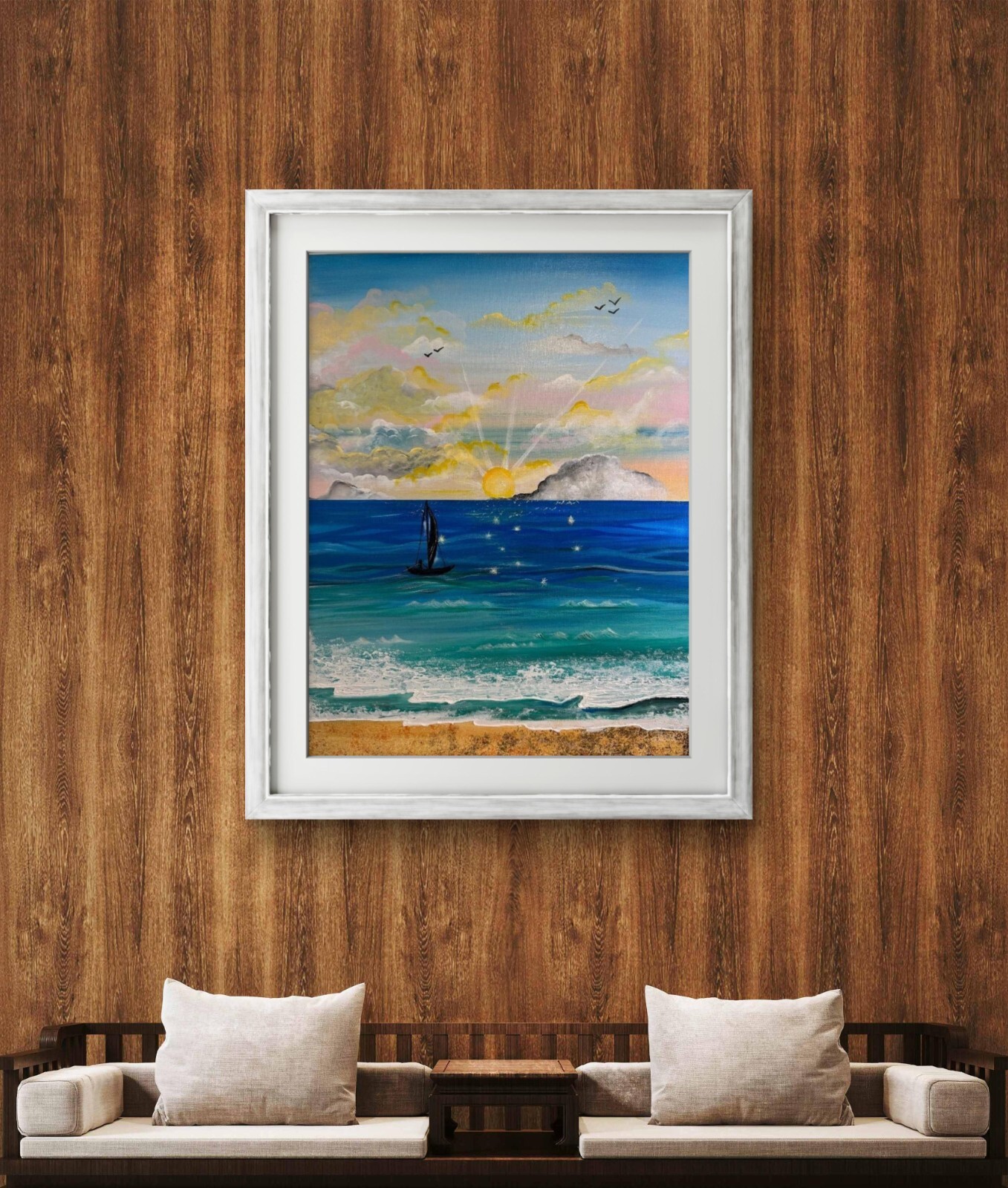 Serene Sunrise Over the Ocean – Sailing into Tranquility