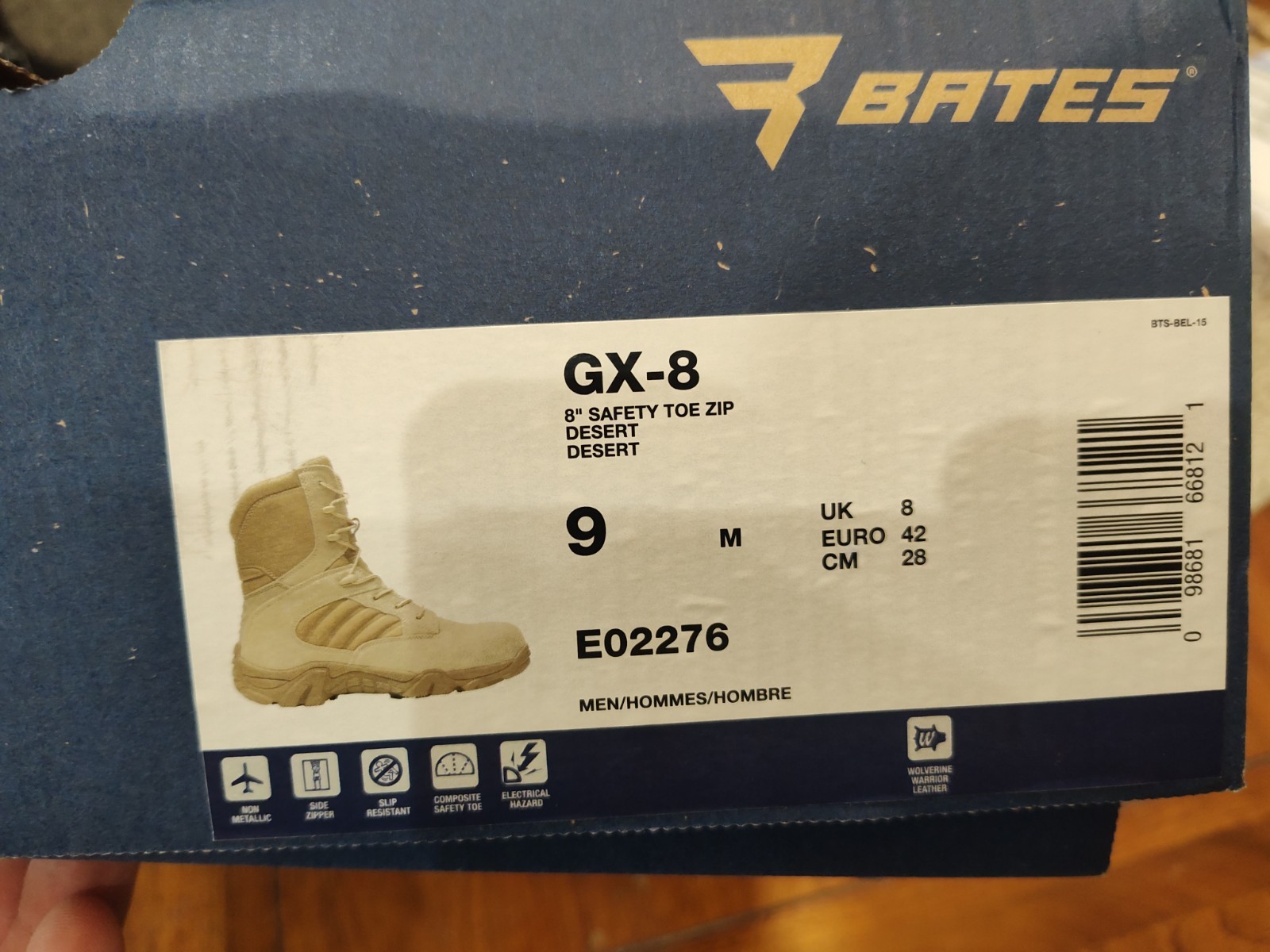 Bates Men\'s GX-8 Waterproof Work Boot - Composite Toe - E02276 - SIZE 9- Desert