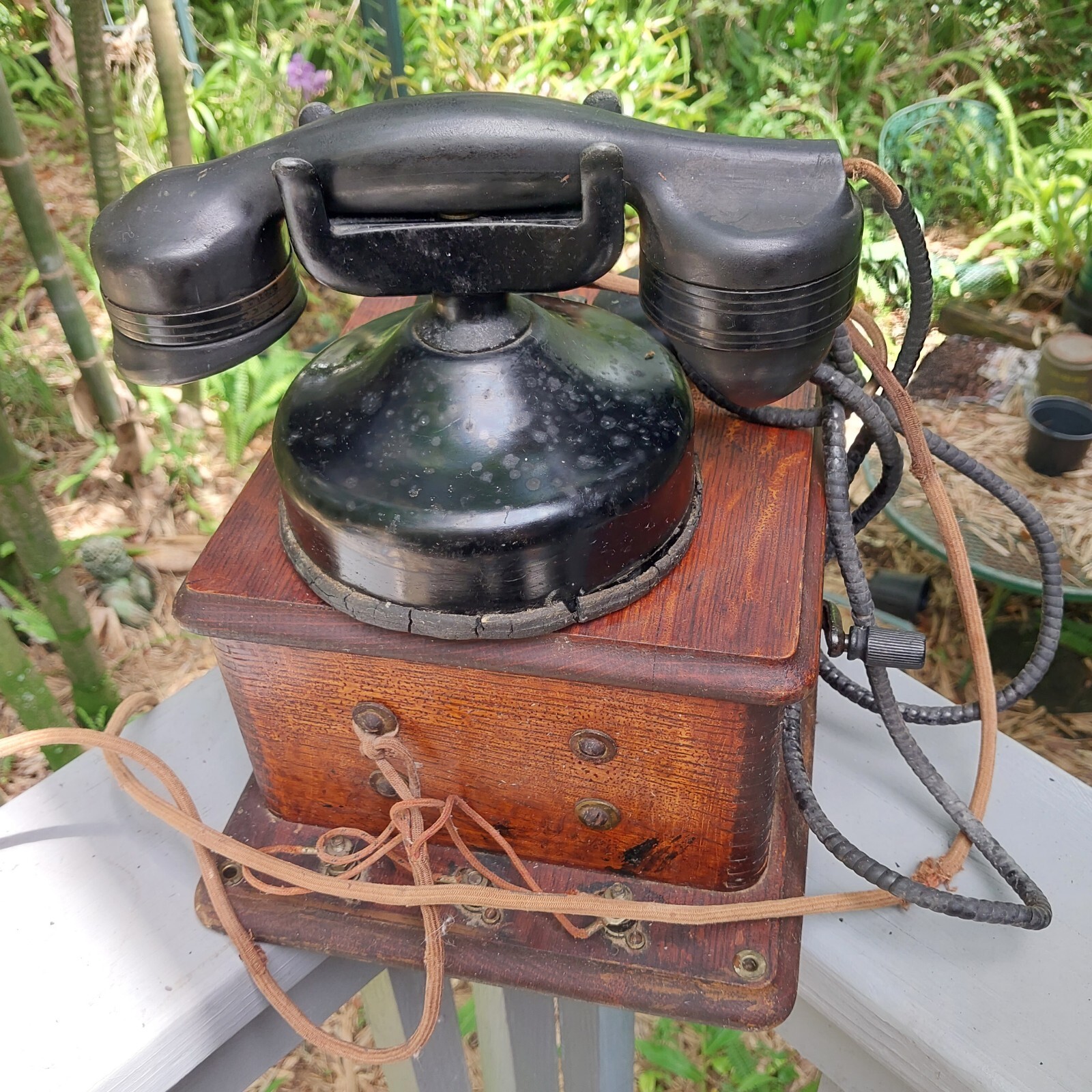 Antique Strongberg Carlson Ringer Box Oak TYPE Monophone Working Bells Fl Estate Antique Strongberg Carlson Ringer Box Oak TYPE Monophone Working Bells Fl Estate