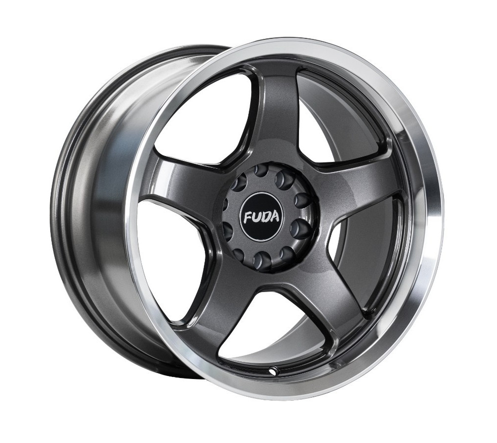 4 Pcs 18 X 9.5 Gunmetal Machine Lip Wheels Rim PCD 5 X 135 Wheel ET 0 mm CB 87.1