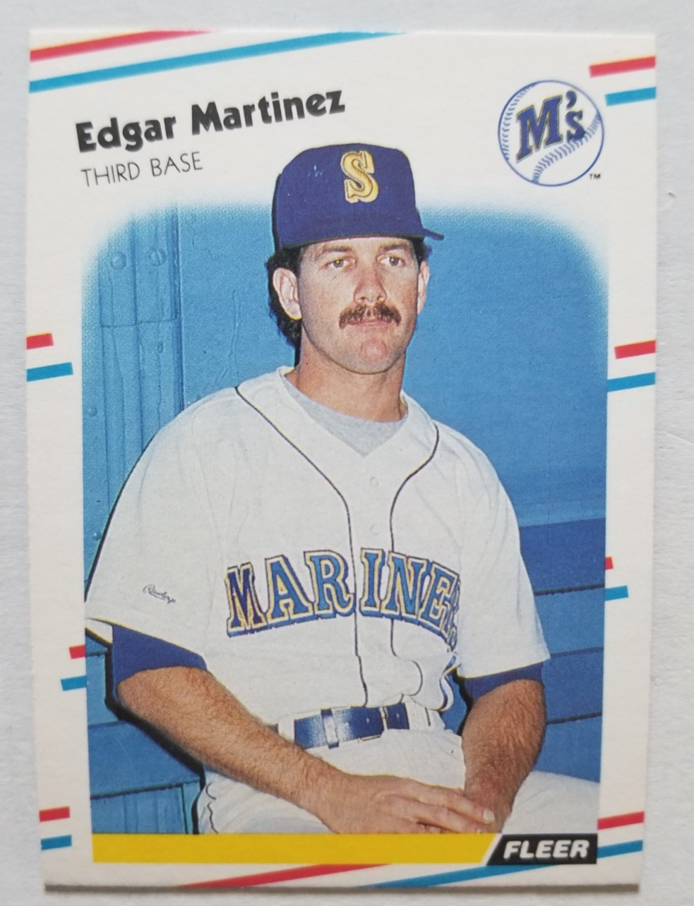 1988 Fleer Edgar Martinez Rookie RC #378 Seattle Mariners