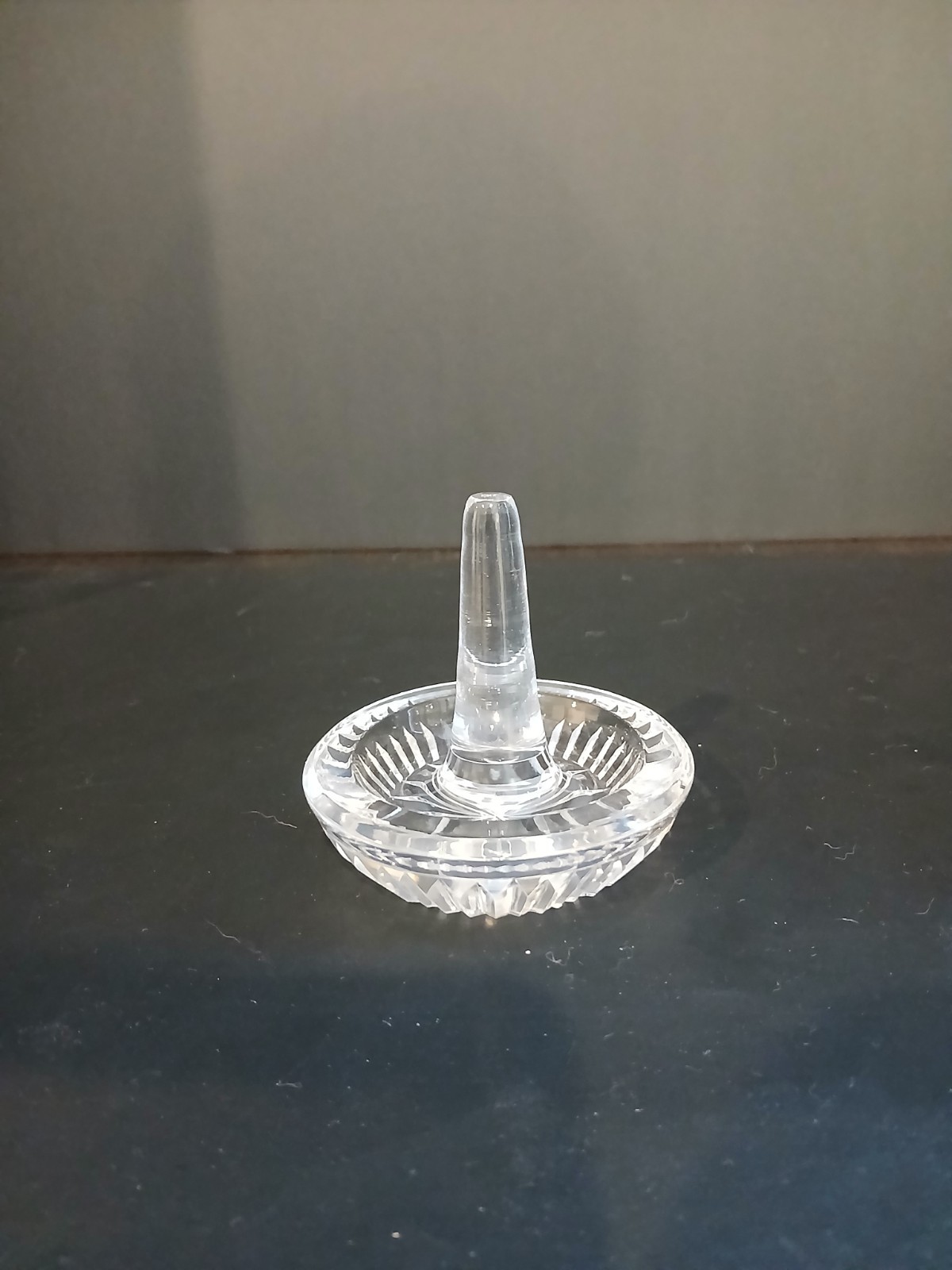 Vintage Waterford Crystal Vanity Ring Holder/Jewelry Dish Signed Gothic Script