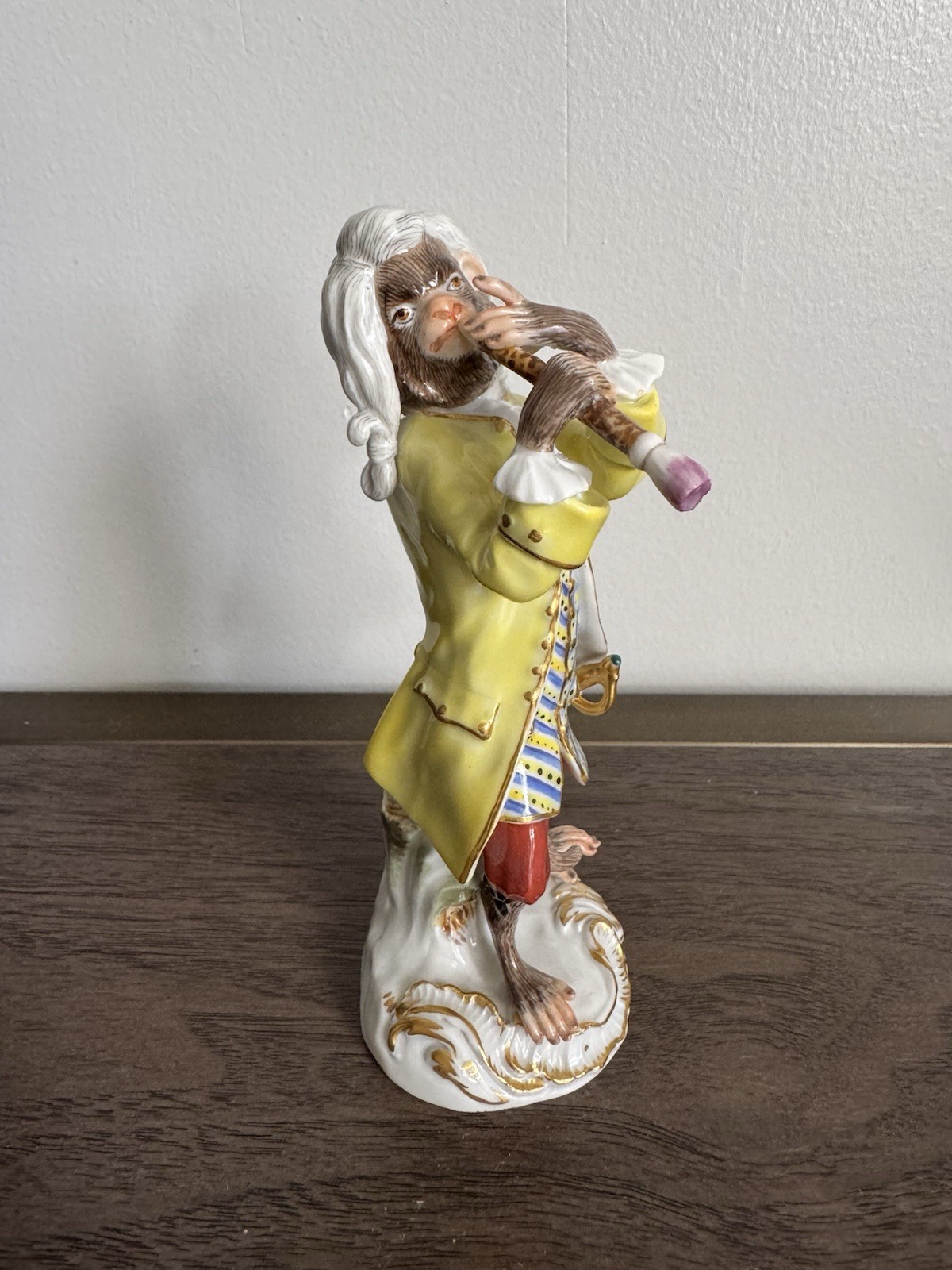 Meissen Porcelain Monkey Band Figure Flute Player