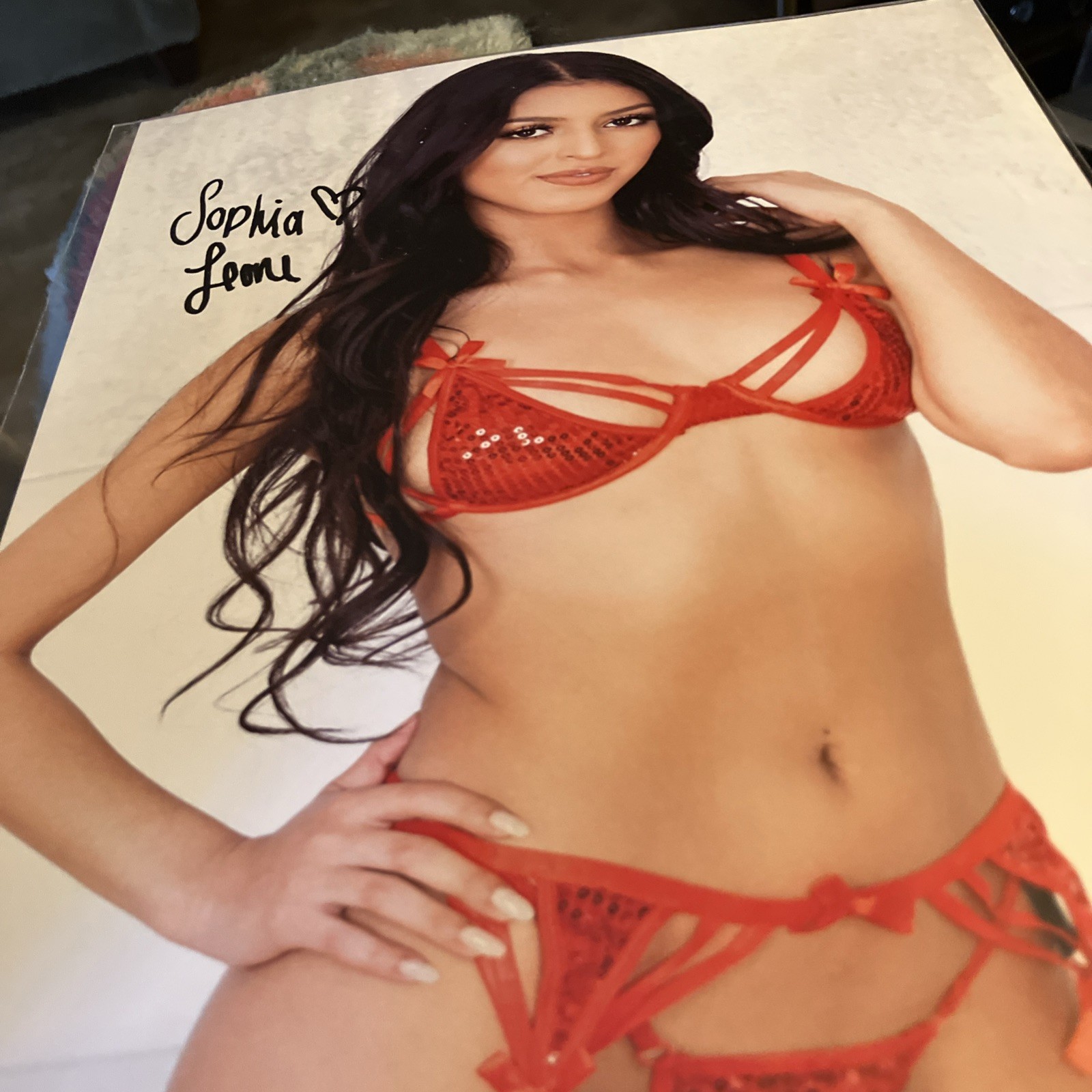 Sophia Leone Super Sexy Signed 8x10 Photo Porn Star Adult Model COA Rare Sophia Leone Super Sexy Signed 8x10 Photo Porn Star Adult Model COA Rare