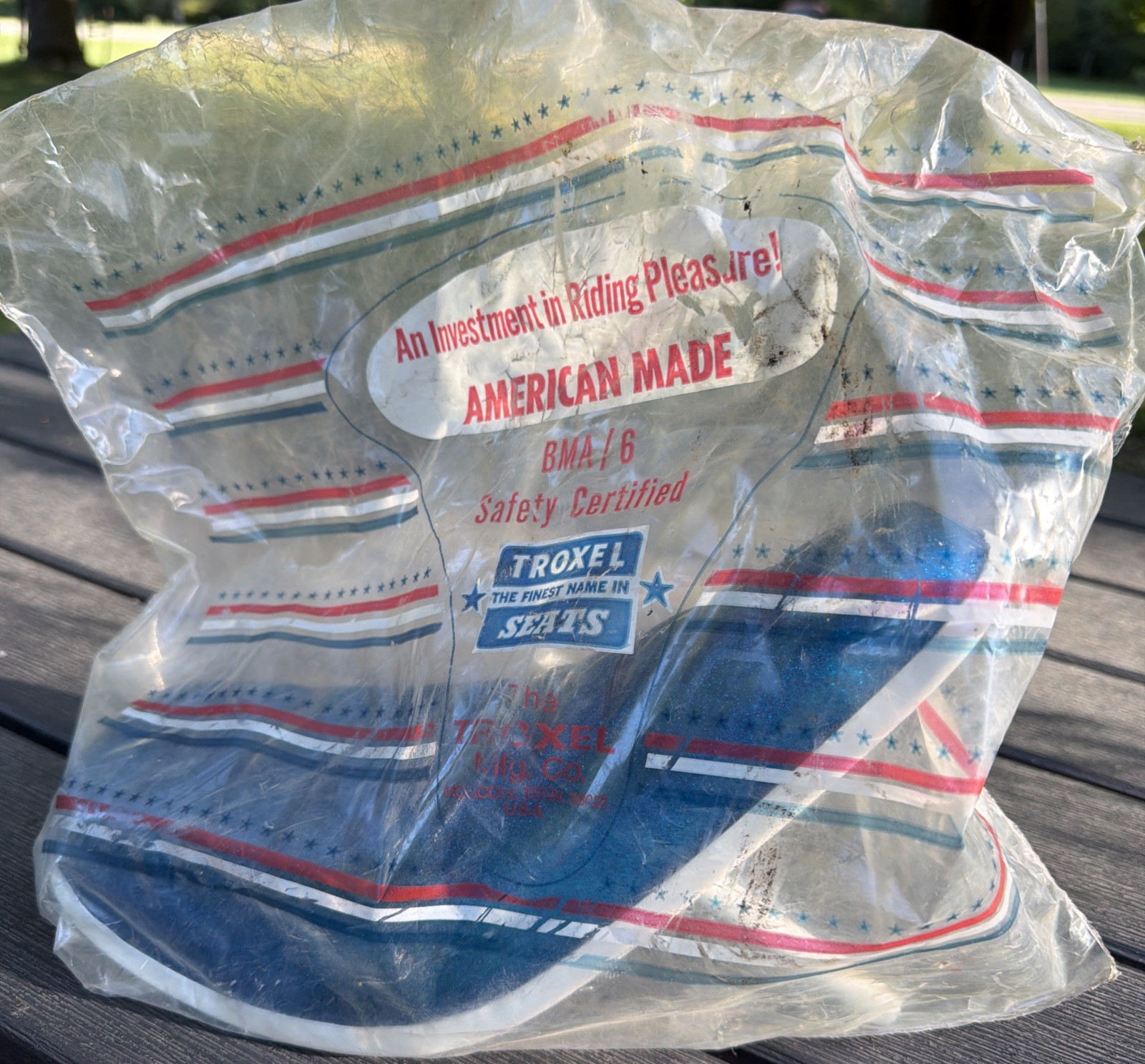 Vintage Troxel Blue Metalflake Banana Bicycle Seat Made In USA Brand New NOS