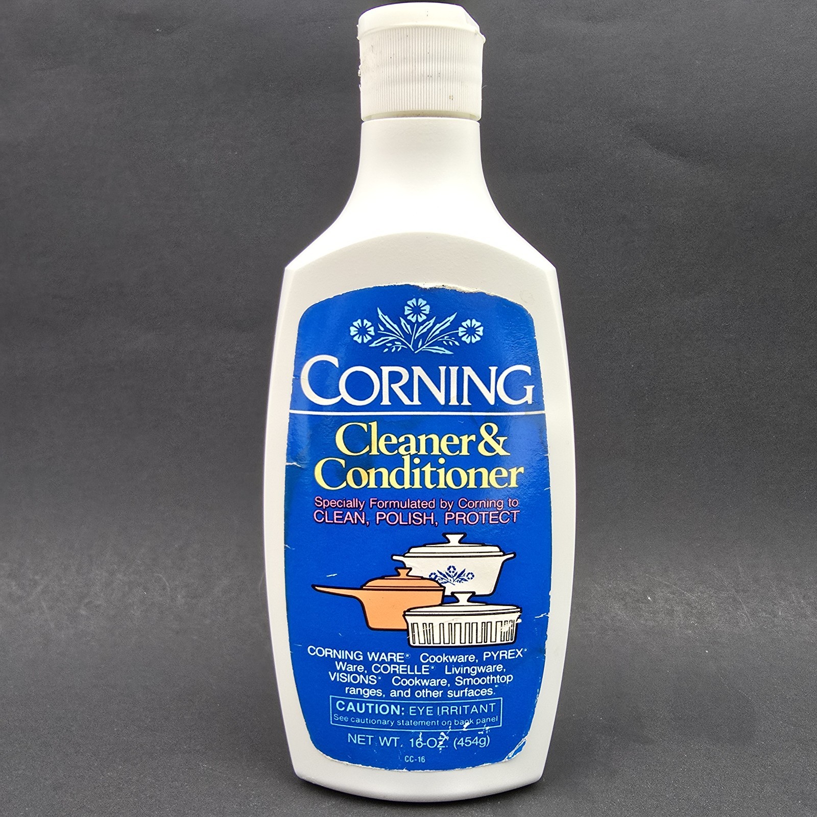 CorningWare Cleaner Conditioner Polish 16oz Bottle 14oz Left Vintage