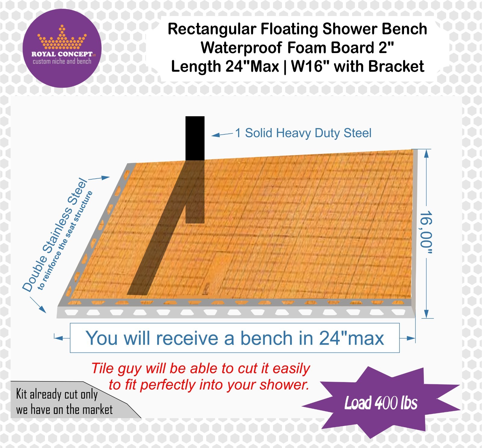 Waterproof Floating Shower Bench – 2