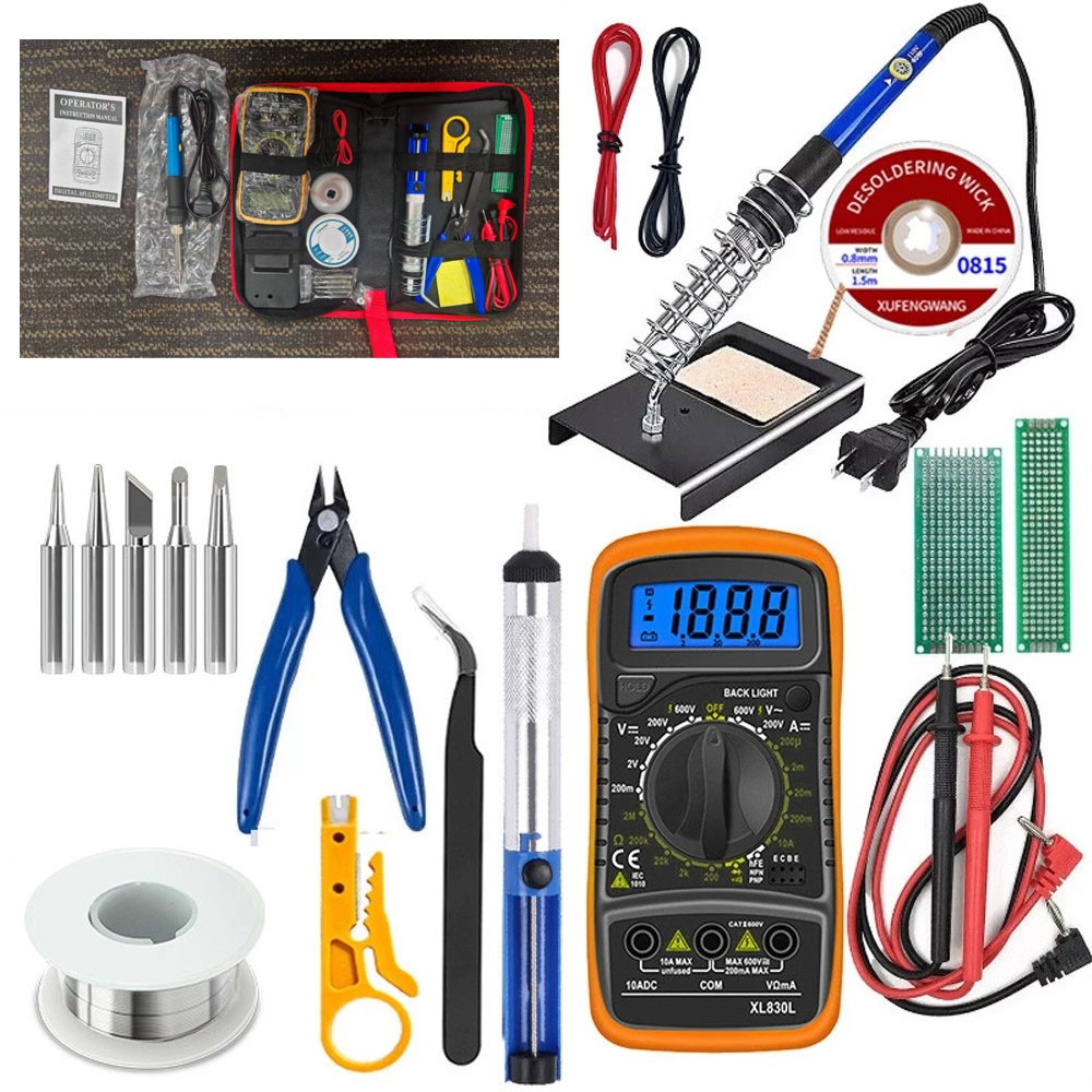 60W Electric Soldering Iron Welding Gun Tool Kit Solder Wire Desoldering Pump .