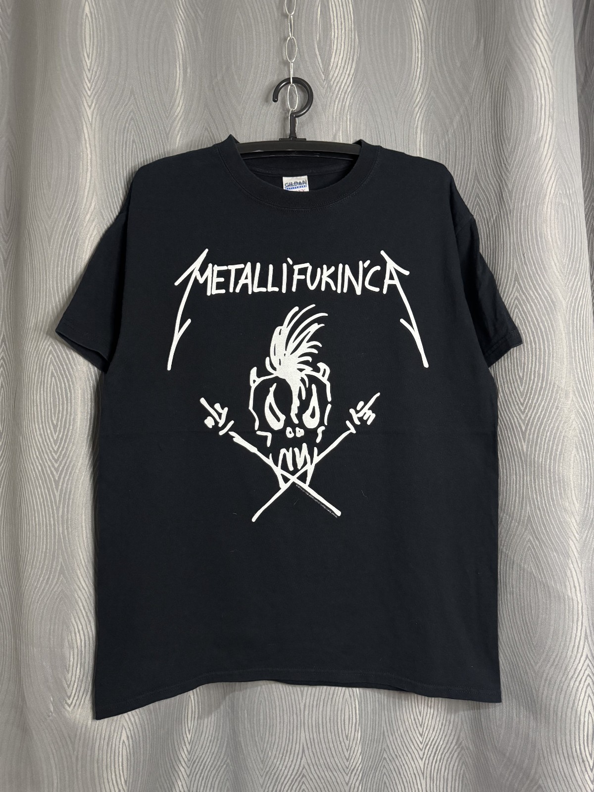 Vintage Late 2000s Metallica Metalli\'Fukin\'Ca Skull Band Tee Size L Gildan Tag