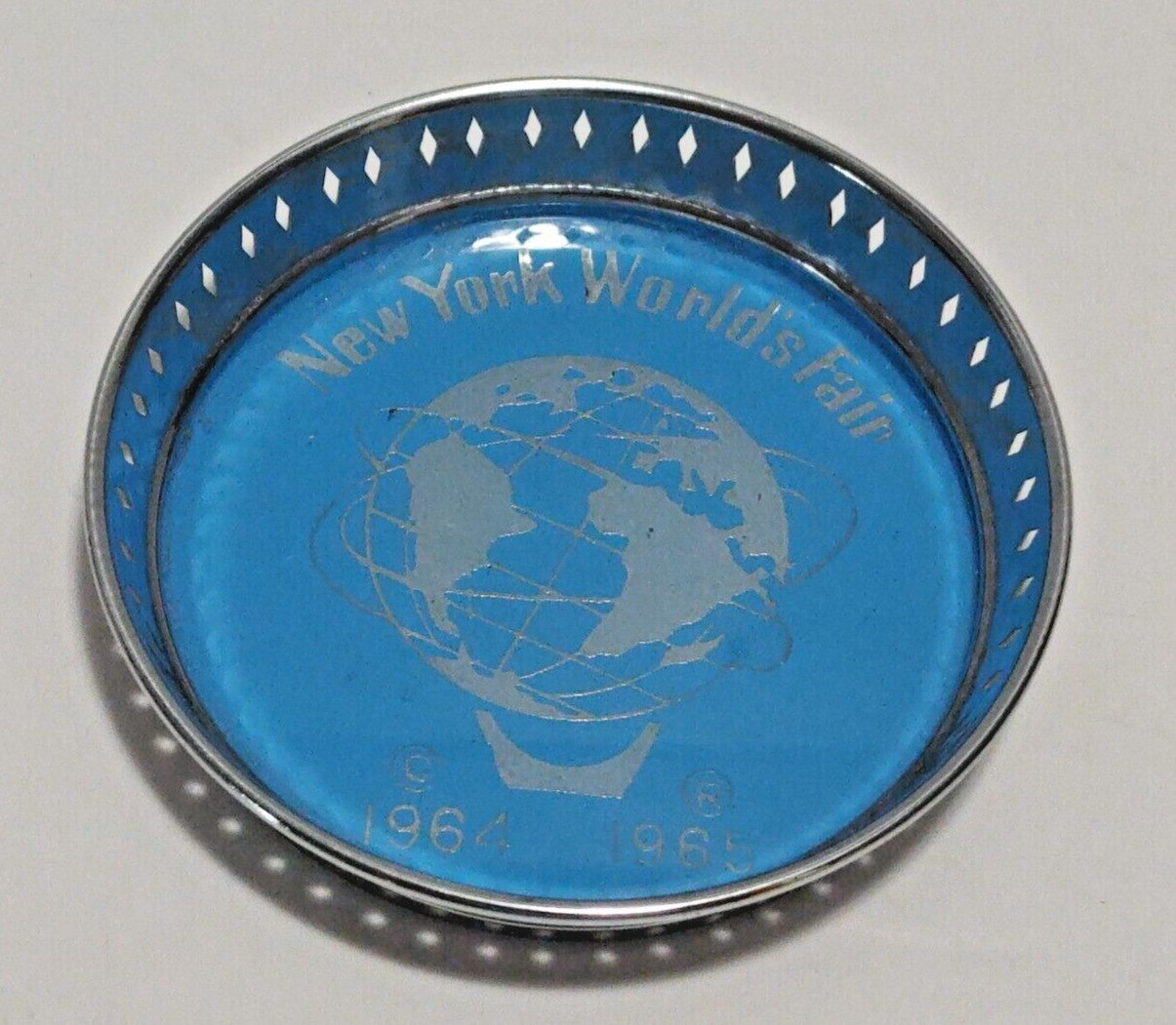Vtg 1964 - 1965 Unisphere New York Worlds Fair Coaster US Steel Made in Japan Vtg 1964 - 1965 Unisphere New York Worlds Fair Coaster US Steel Made in Japan