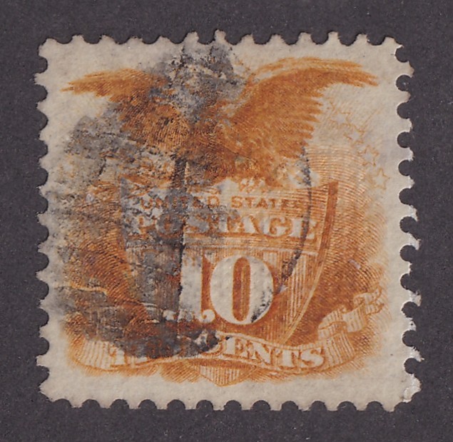MATT\'S STAMPS US SCOTT #116 EAGLE & SHIELD 10-CENT 1869 G-GRILL XF90 USED CV$325