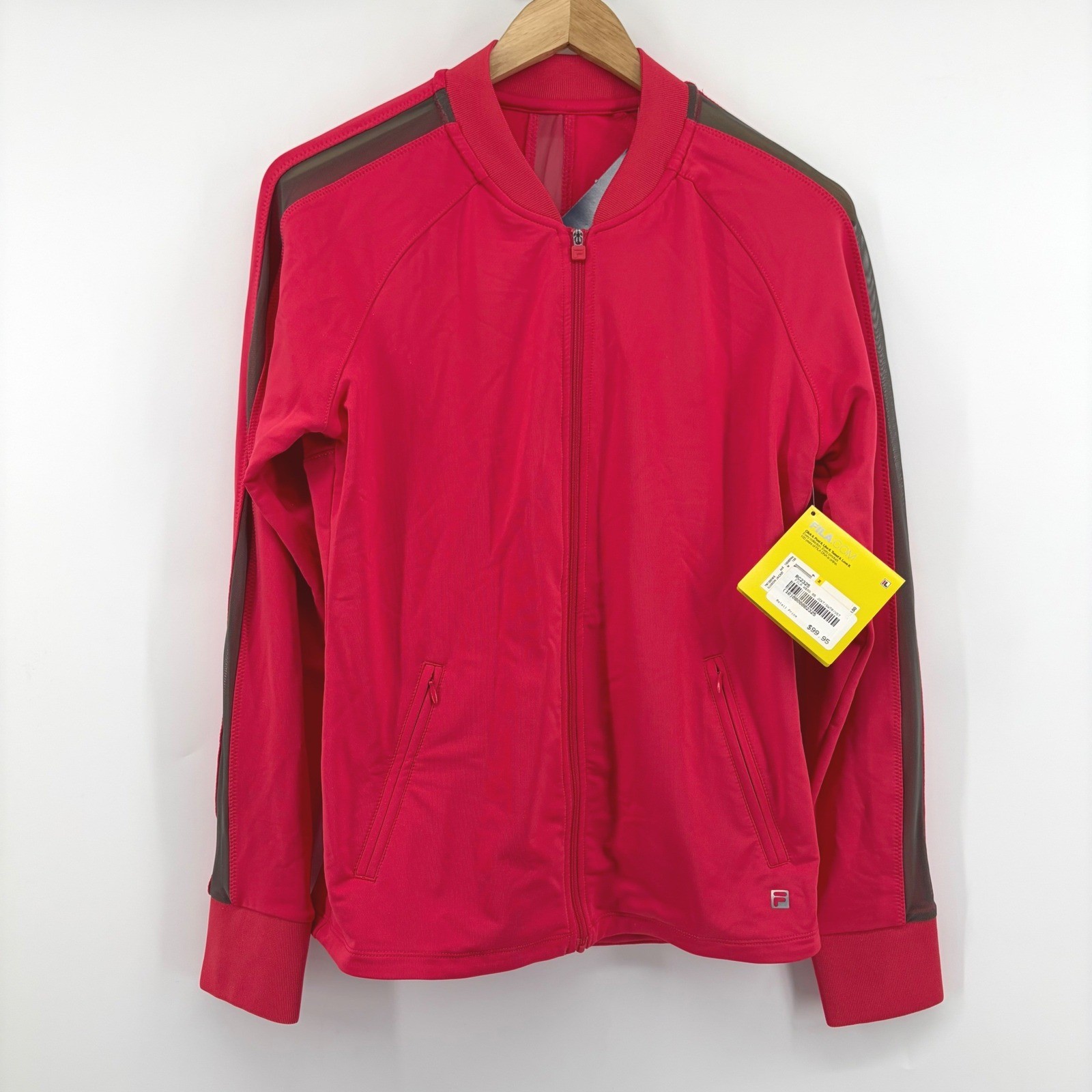 Fila NWT Performa Energy Illusion Track Jacket Womens Medium Red Mesh Zip