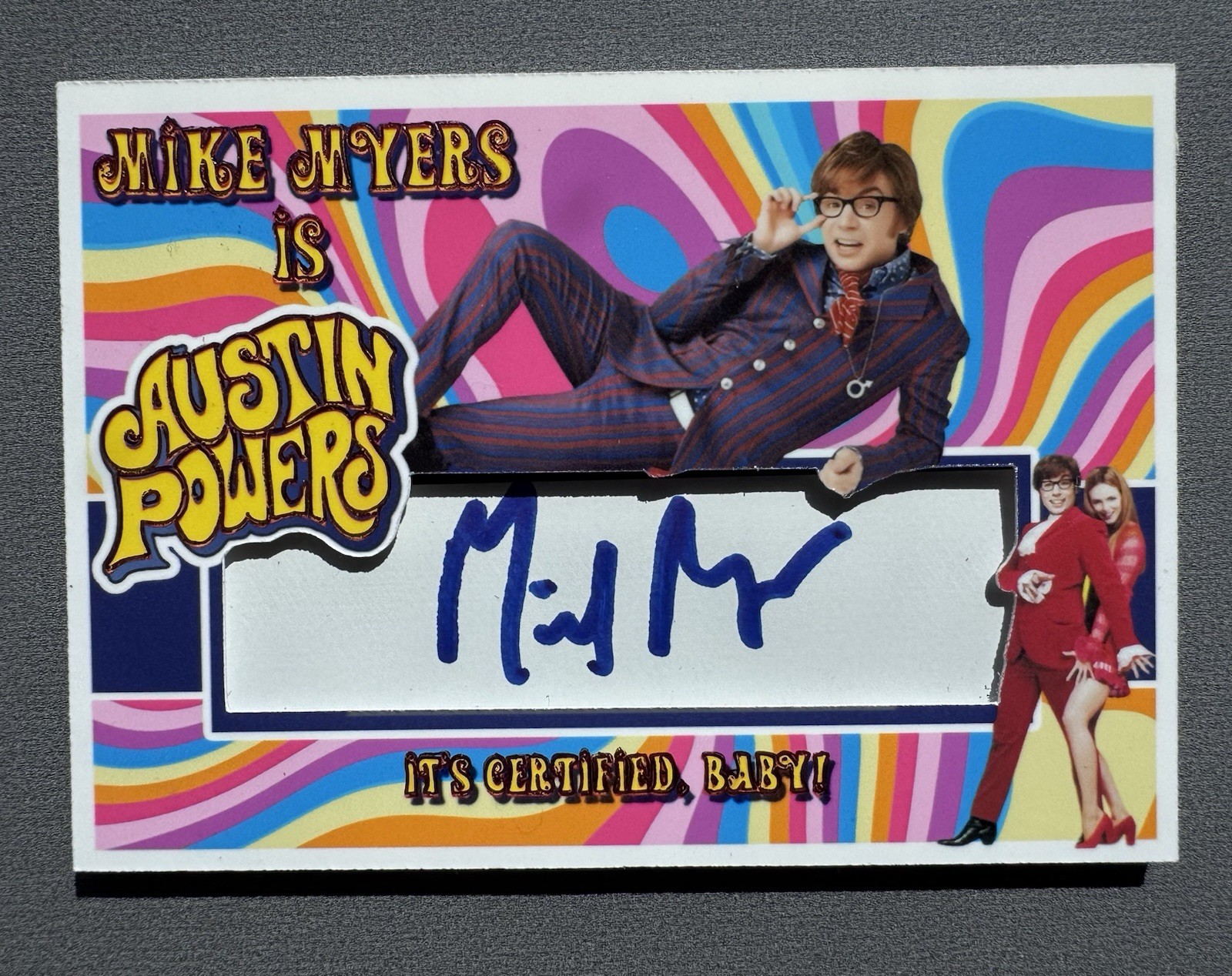 Mike Myers Signed Austin Powers 1/1 Cut Auto Trading Card JSA LOA