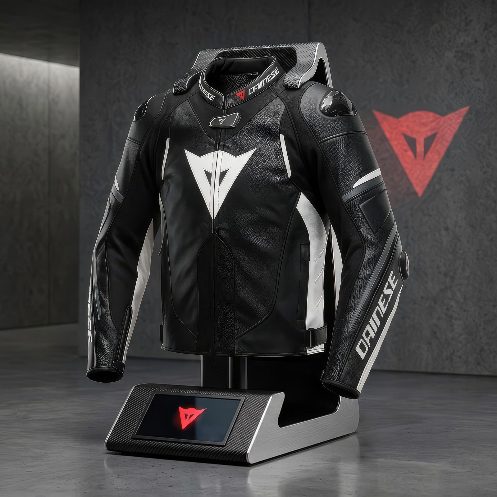 Dainese Avro 4 Leather Motorcycle Jacket Black White Cowhide Riding Jacket
