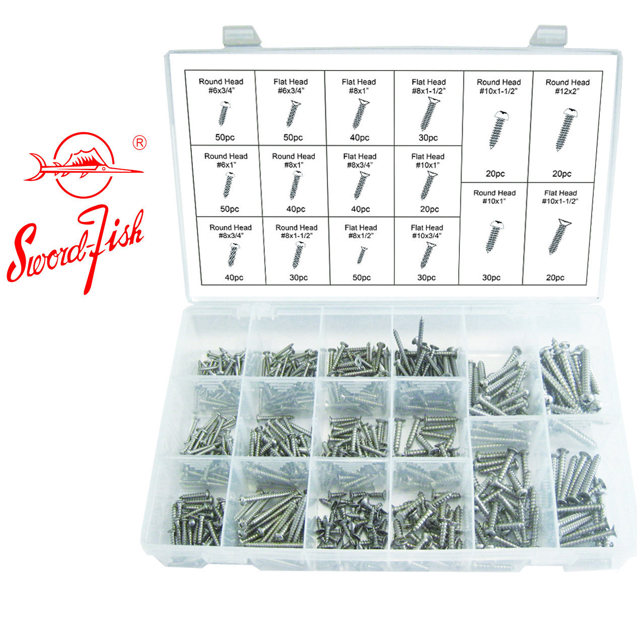 Swordfish 30090 - 560pc Stainless Steel Screw Assortment 