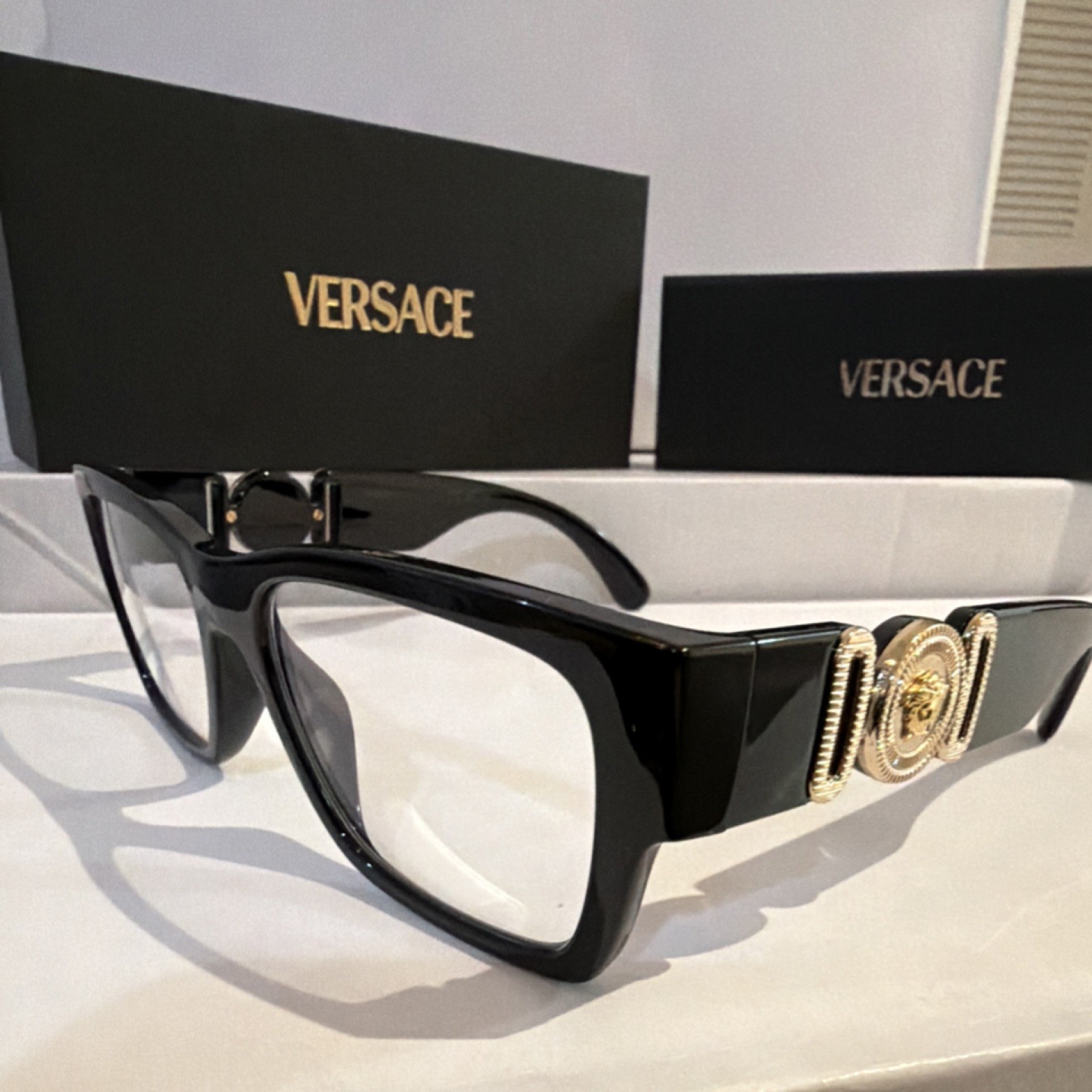 Versace Women Black Square Full Rim Eyeglasses Designer 3368-U GB1 53/17 140 Versace Women Black Square Full Rim Eyeglasses Designer 3368-U GB1 53/17 140