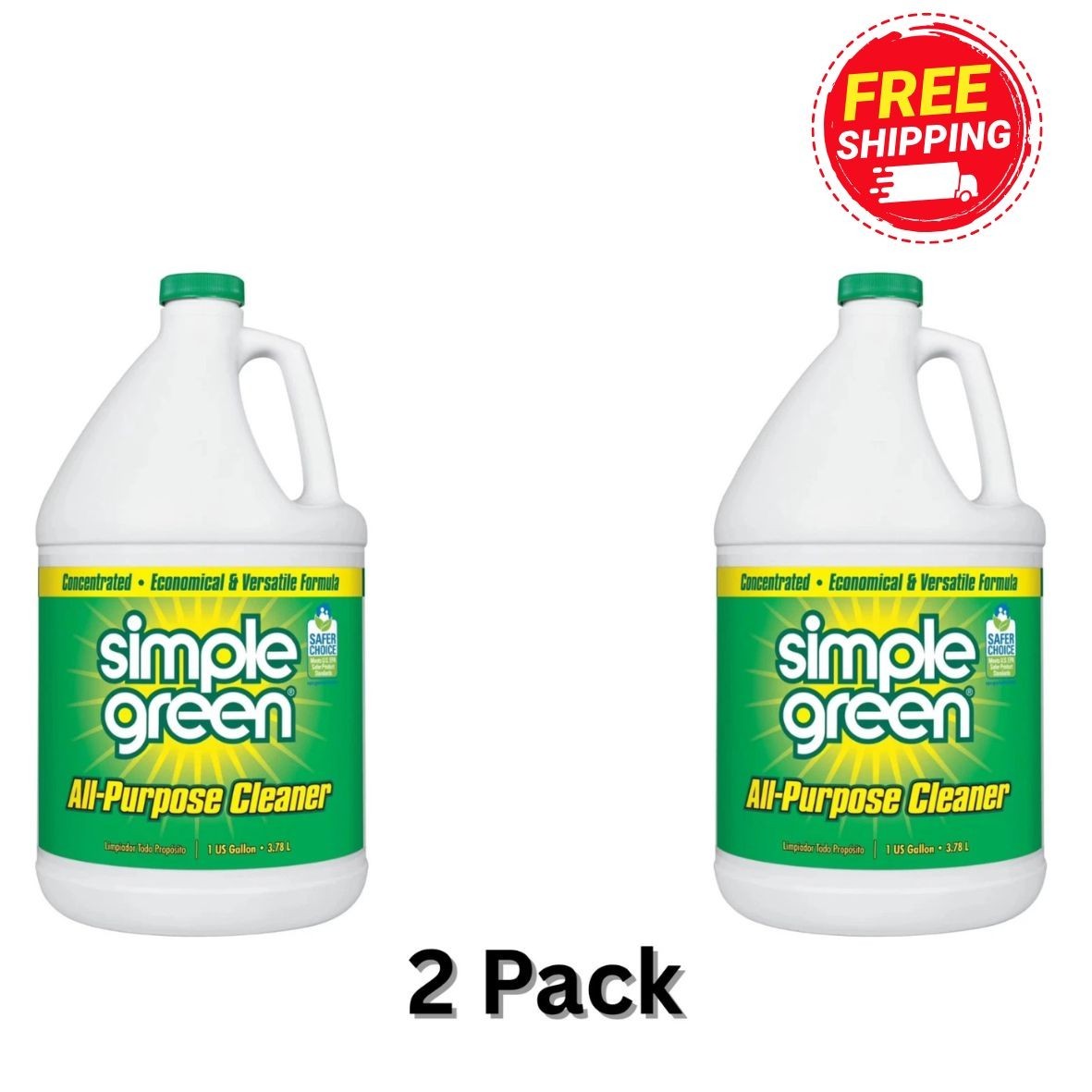 2 Pack-Simple Green All-Purpose Cleaner Concentrate, Original, 128 fl. oz New 2 Pack-Simple Green All-Purpose Cleaner Concentrate, Original, 128 fl. oz New