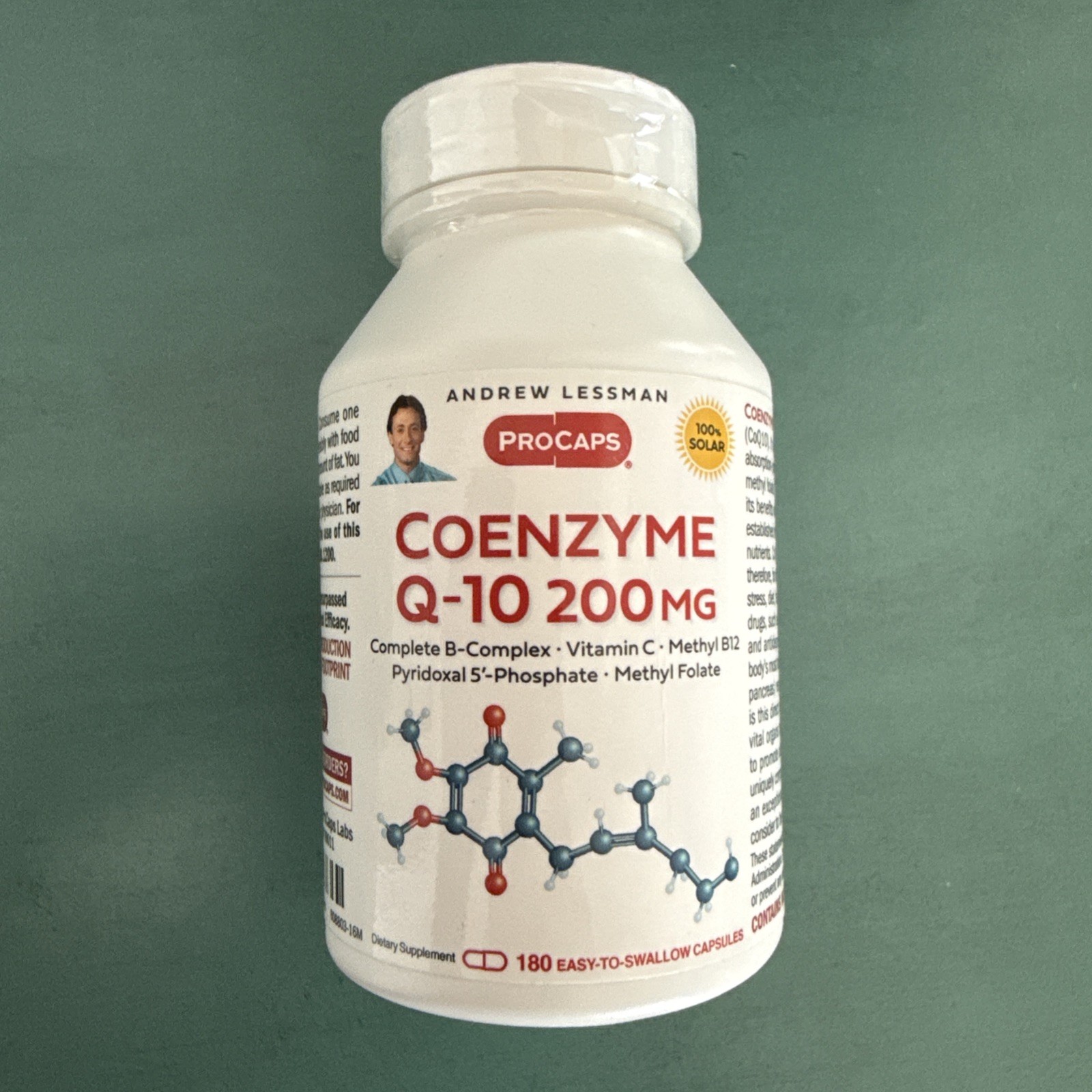 ANDREW LESSMAN Coenzyme Q-10 200mg 180 Capsules Exp 2027 Sealed ANDREW LESSMAN Coenzyme Q-10 200mg 180 Capsules Exp 2027 Sealed