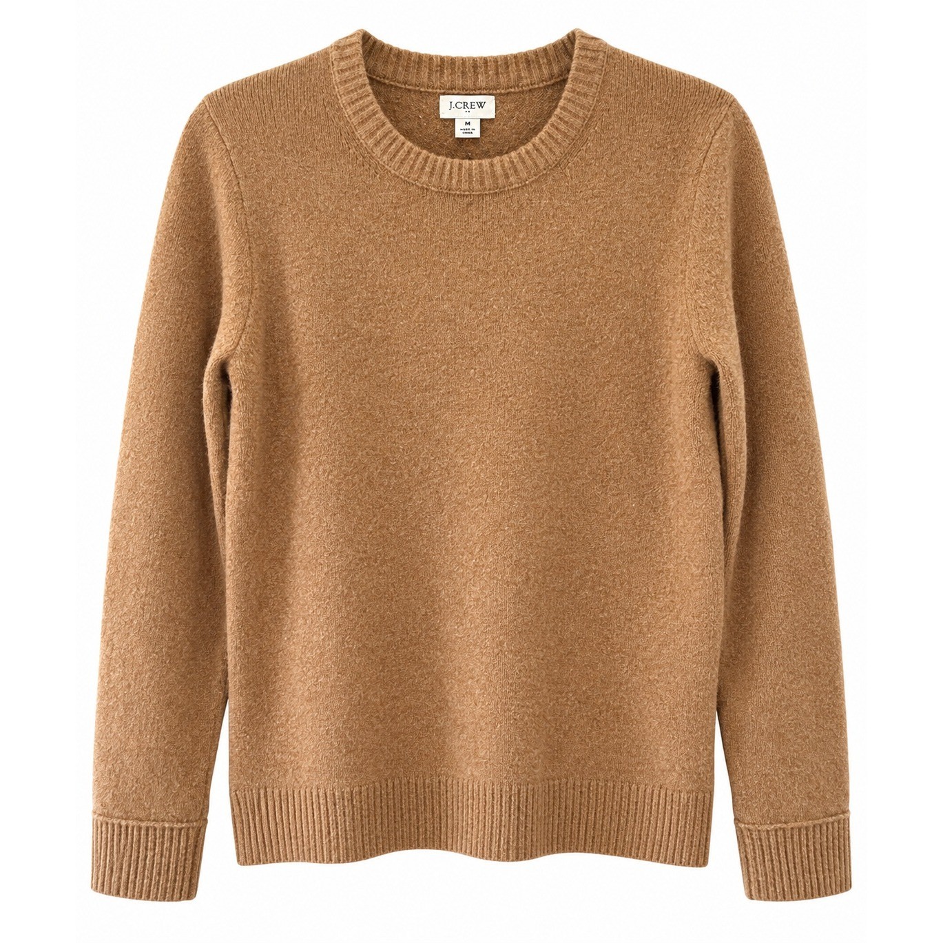 J.Crew Tan Camel Wool Blend Crewneck Sweater Women\'s Medium NWT