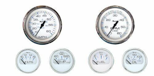 Faria KTF001 Inboard 6-Gauge Boxed Set-Chesapeake White, Stainless Steel