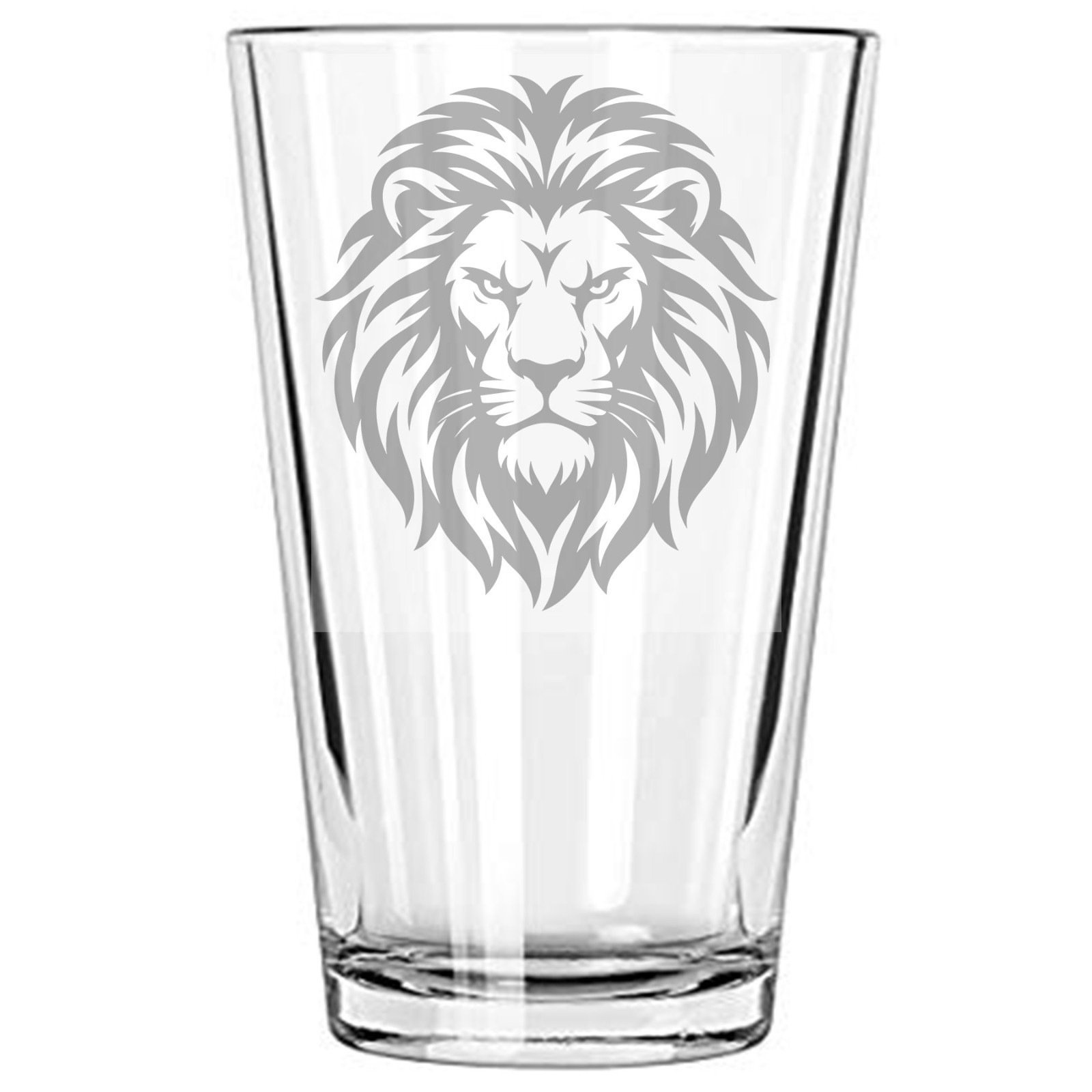 lion Beer Glass Sandblast Etched engraved 16 oz pint lion Beer Glass Sandblast Etched engraved 16 oz pint