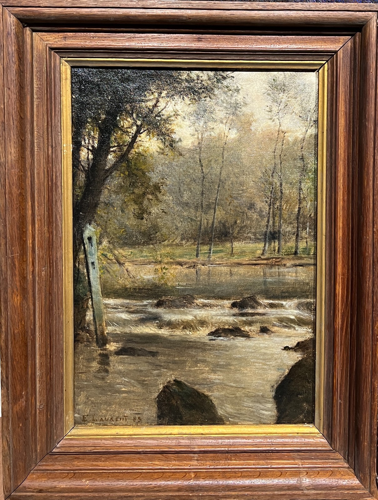 Ernest Joseph Laurent (1859-1929) - Impressionist Landscape at La Rivière, 1885