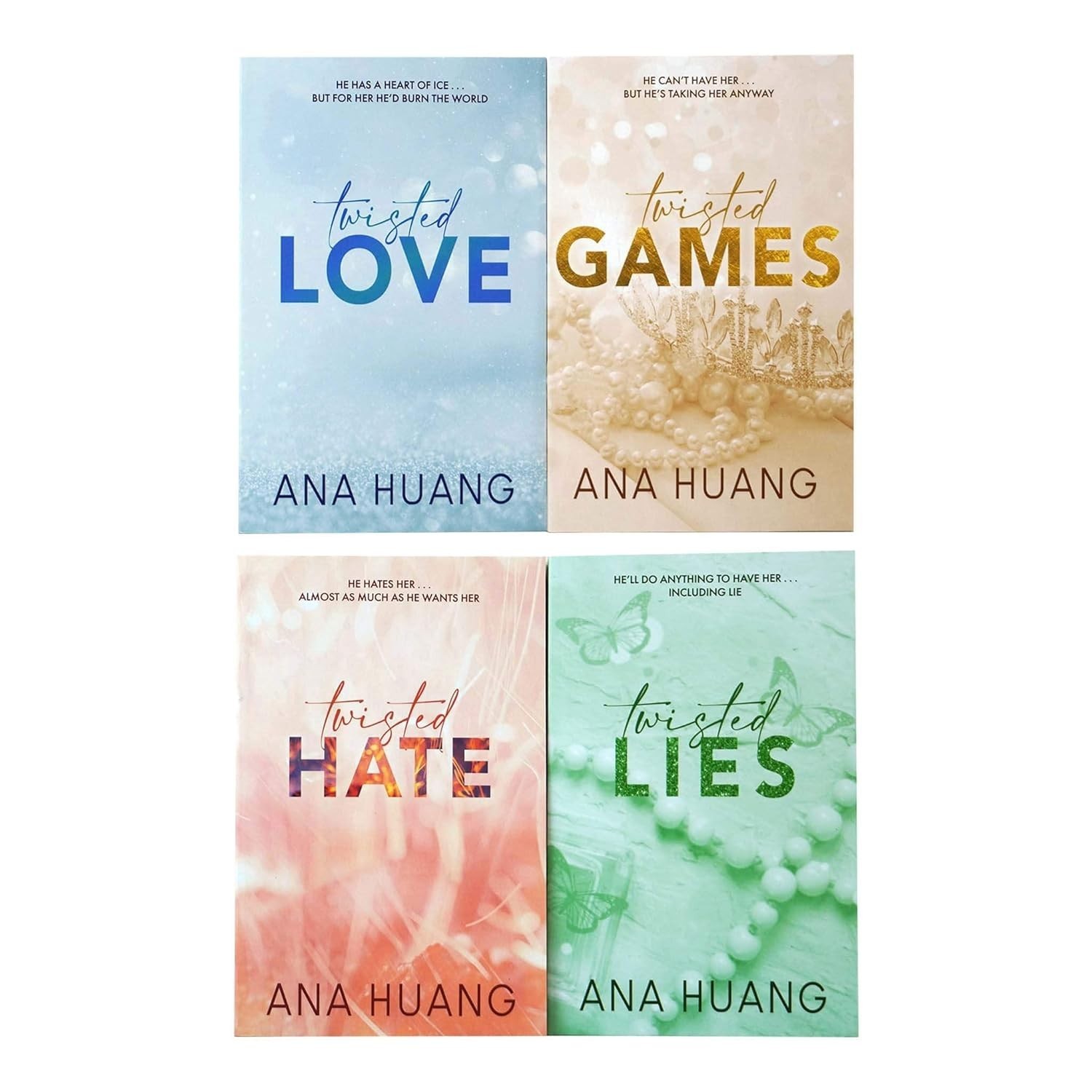New Twisted Series by Ana Huang Twisted Love Games Hate Lies Set Of 4 Books