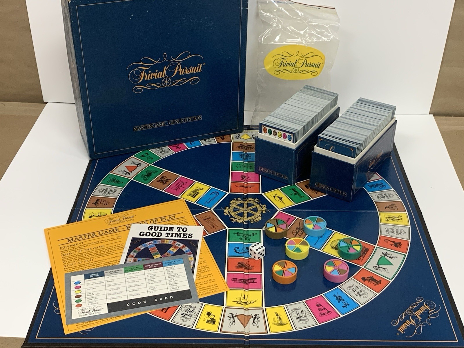 Vintage 1980's Trivial Pursuit Master Game Genus Edition 100% Complete