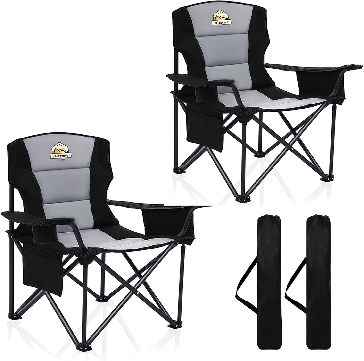 Oversized Heavy Duty Camping Chair 2 Pack, 450 LBS Support Extra Wide